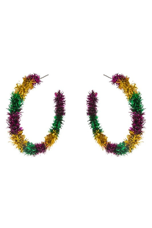 Mardi Gras Tinsel Hoops