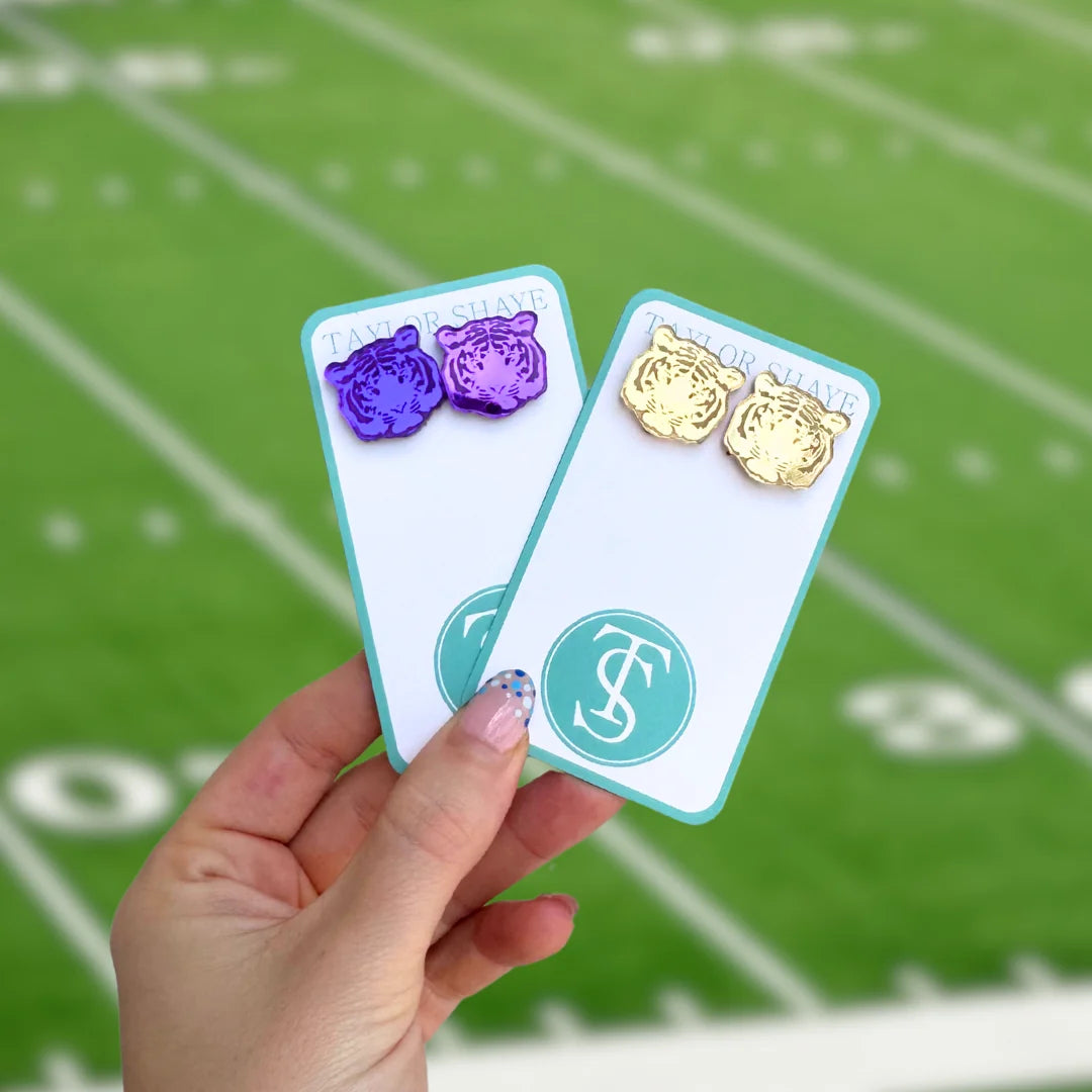 Mirror Tiger Studs