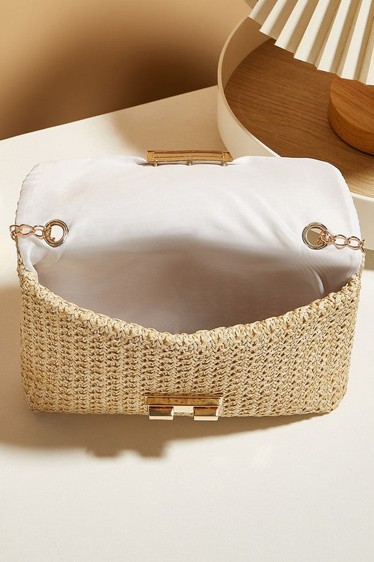 Coastal Glow Woven Clutch