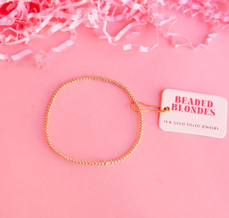 2mm Gold Beaded Bracelet
