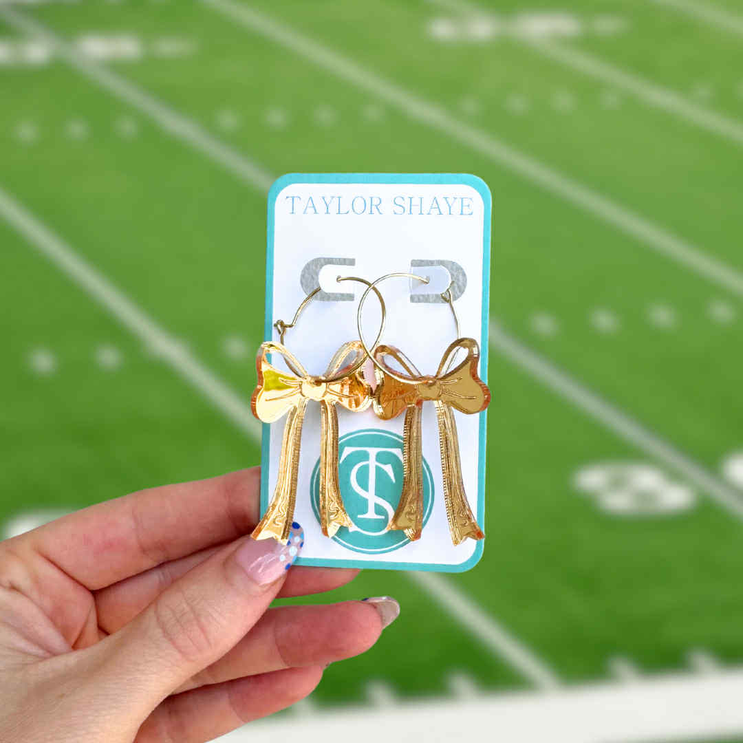 TS Gameday Bow Hoops - Gold