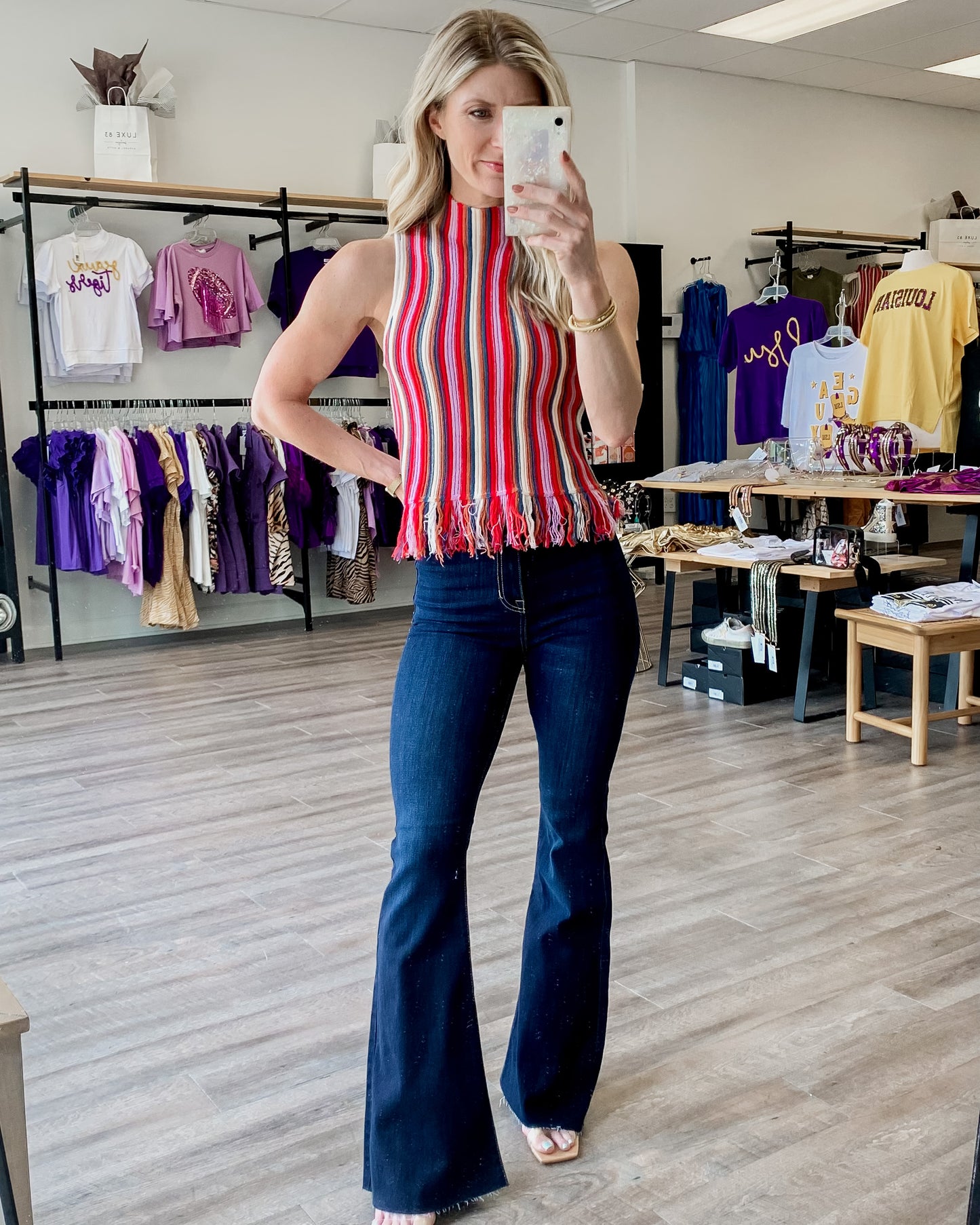 High Rise Super Flare - Dk. Denim