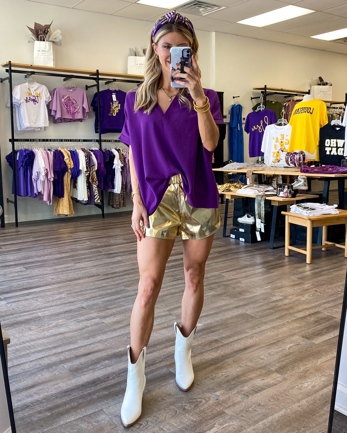 Metallic Gold Shorts