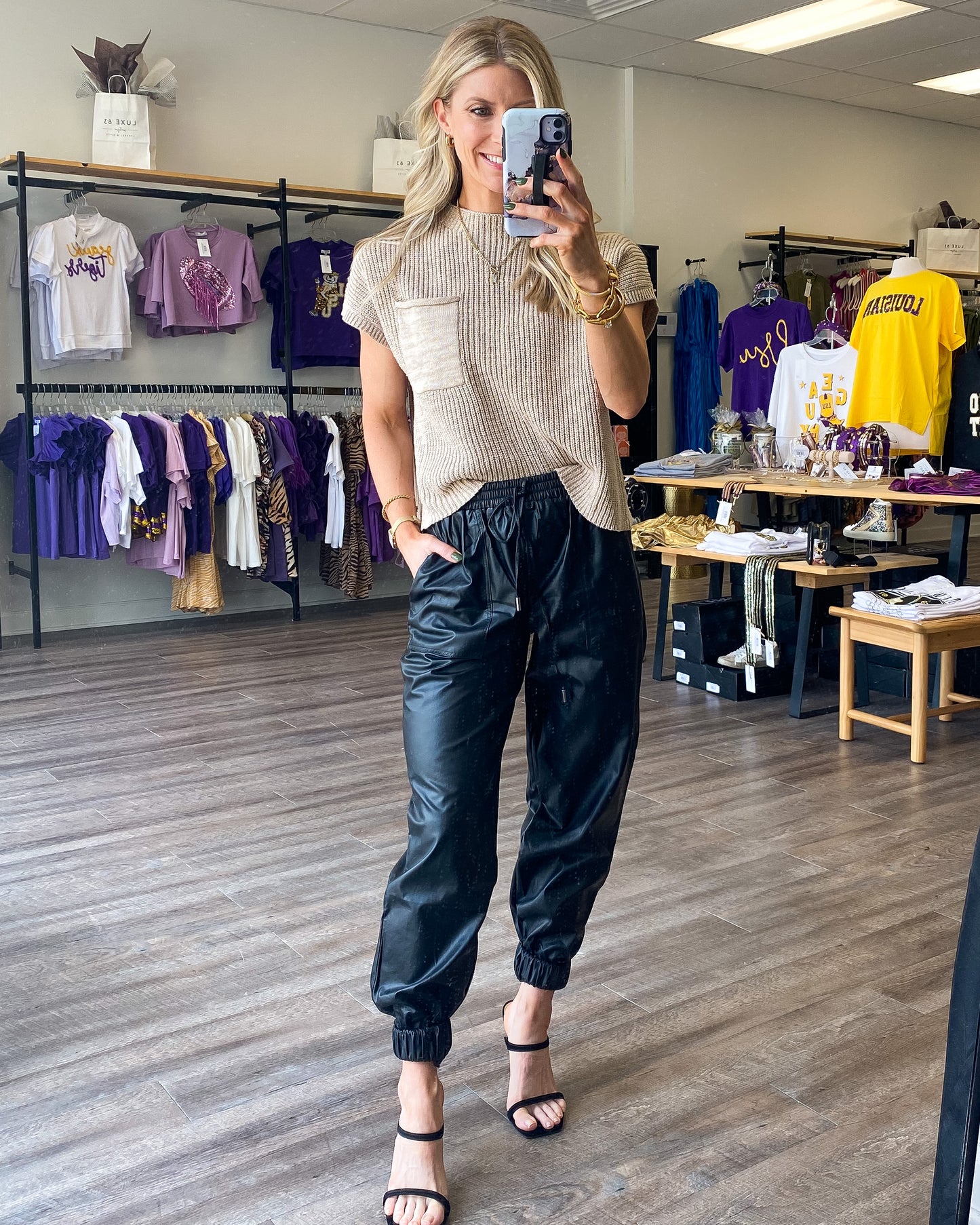 Vegan Leather Joggers