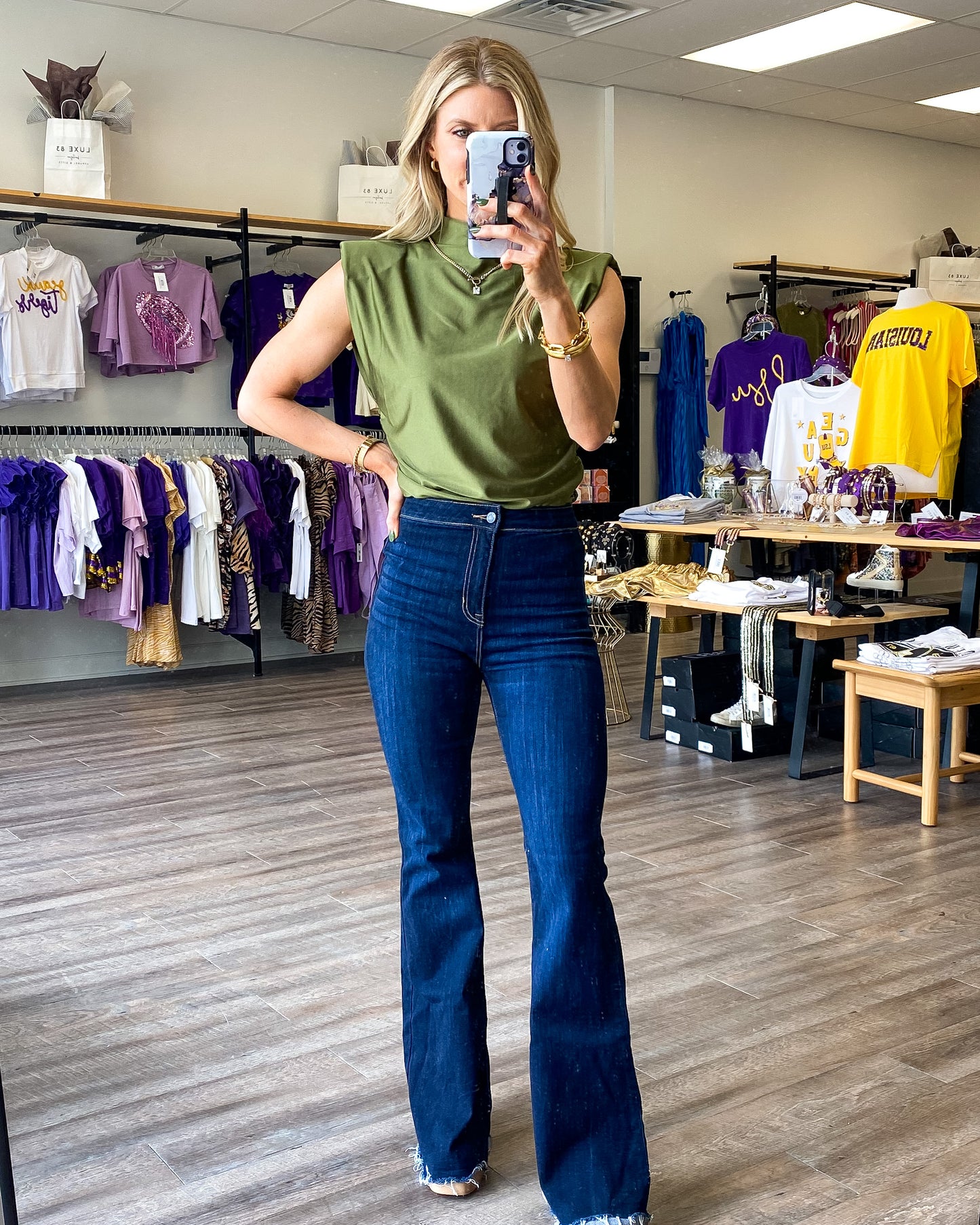 Olive High Neck top