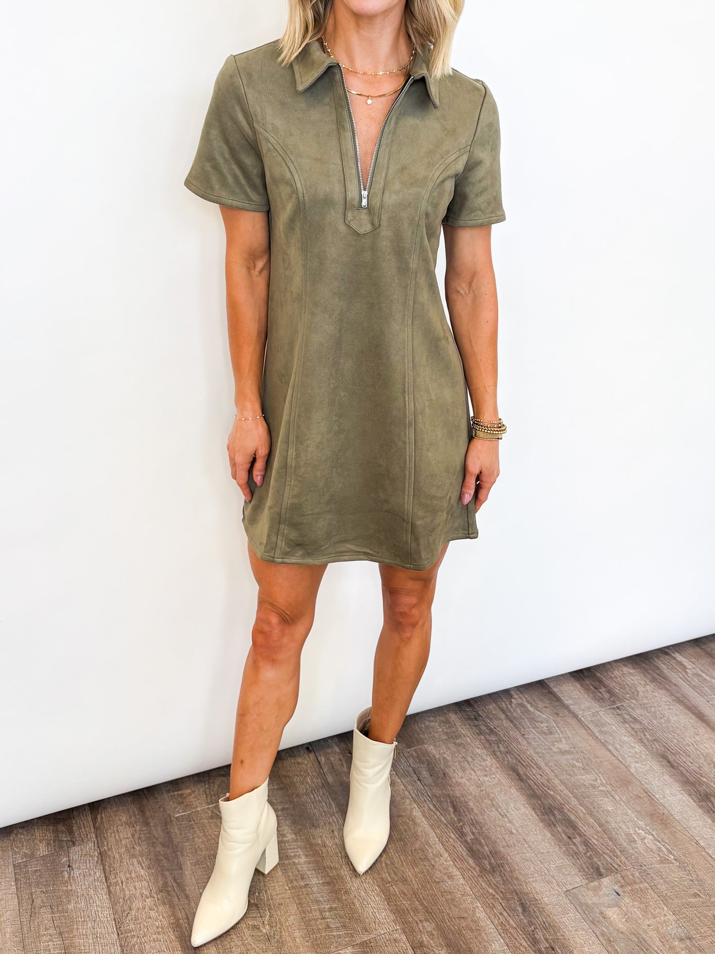 City Chic Suede Dress