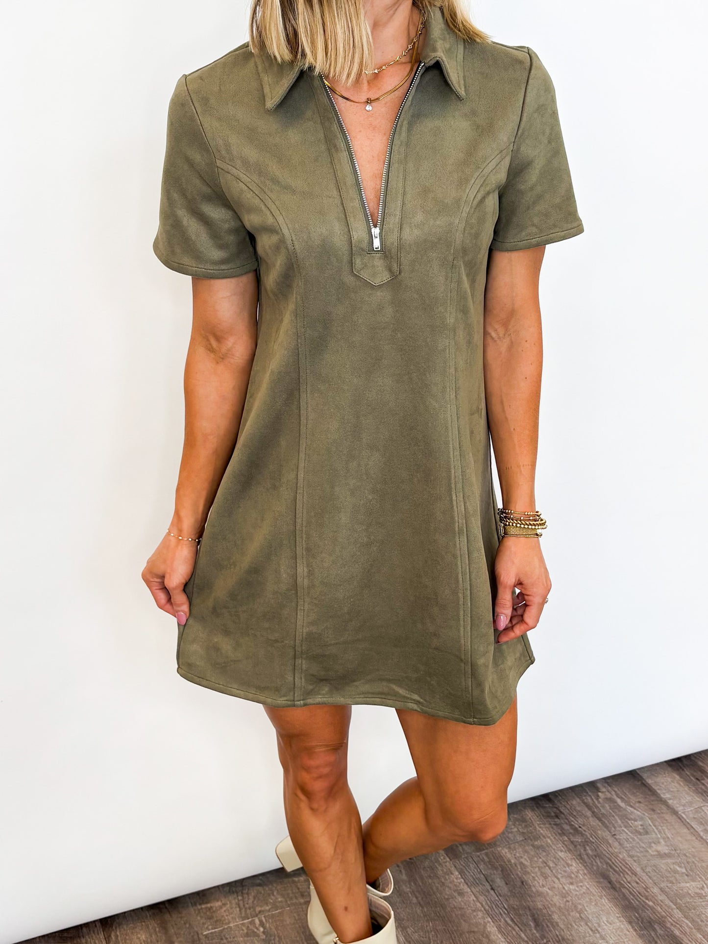 City Chic Suede Dress