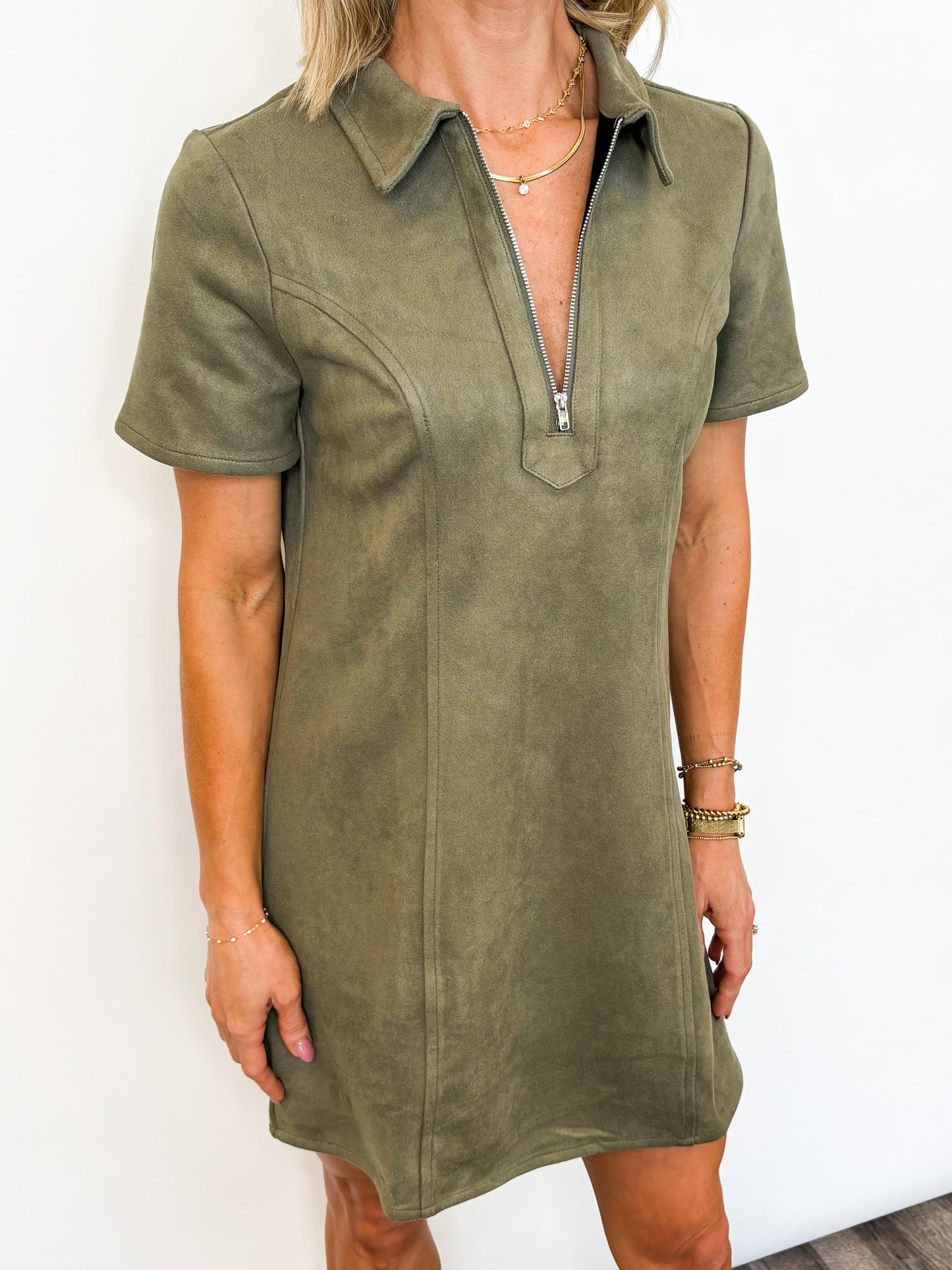 City Chic Suede Dress