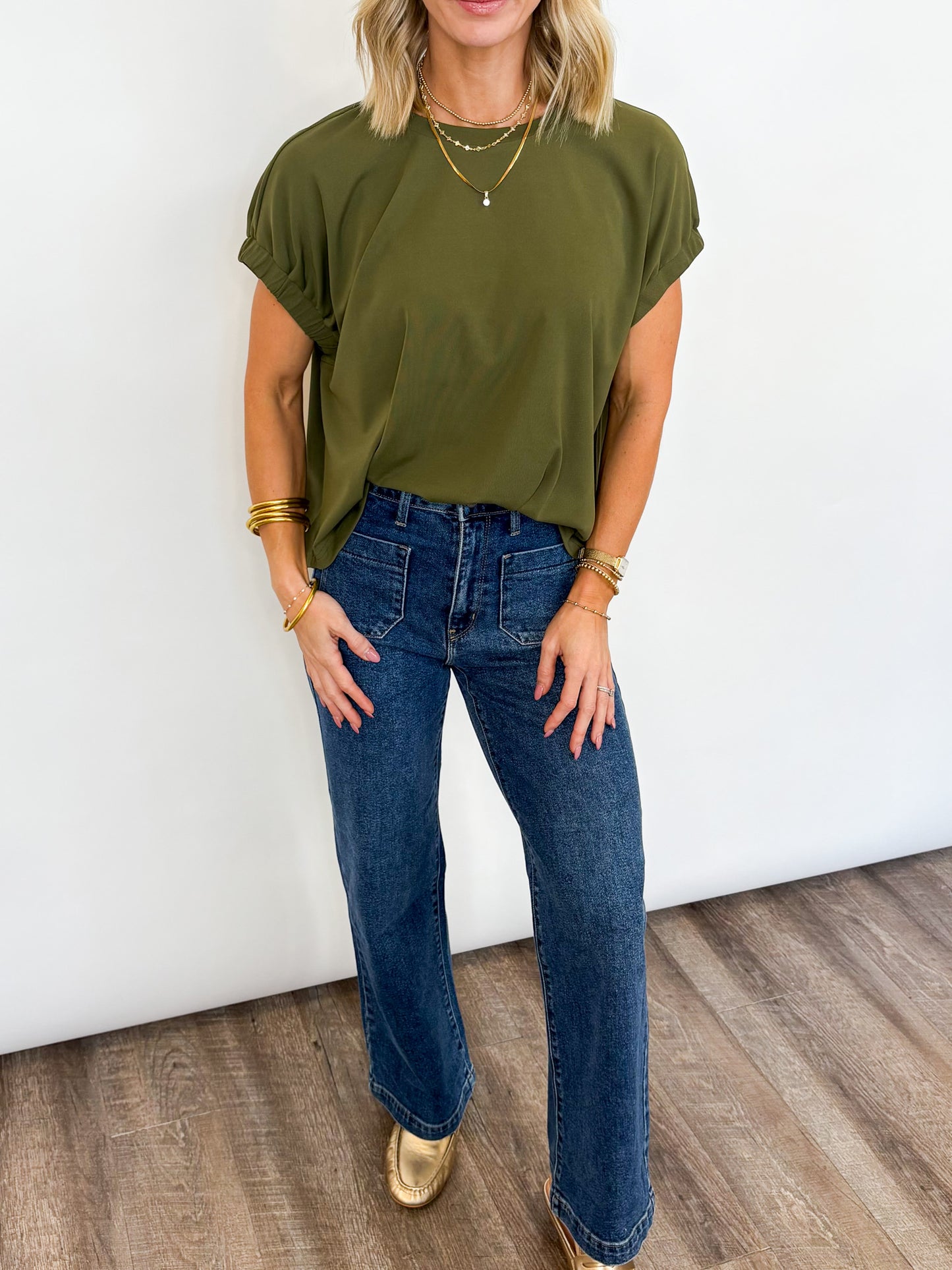 Gathered Edge Tee - 2 COLORS