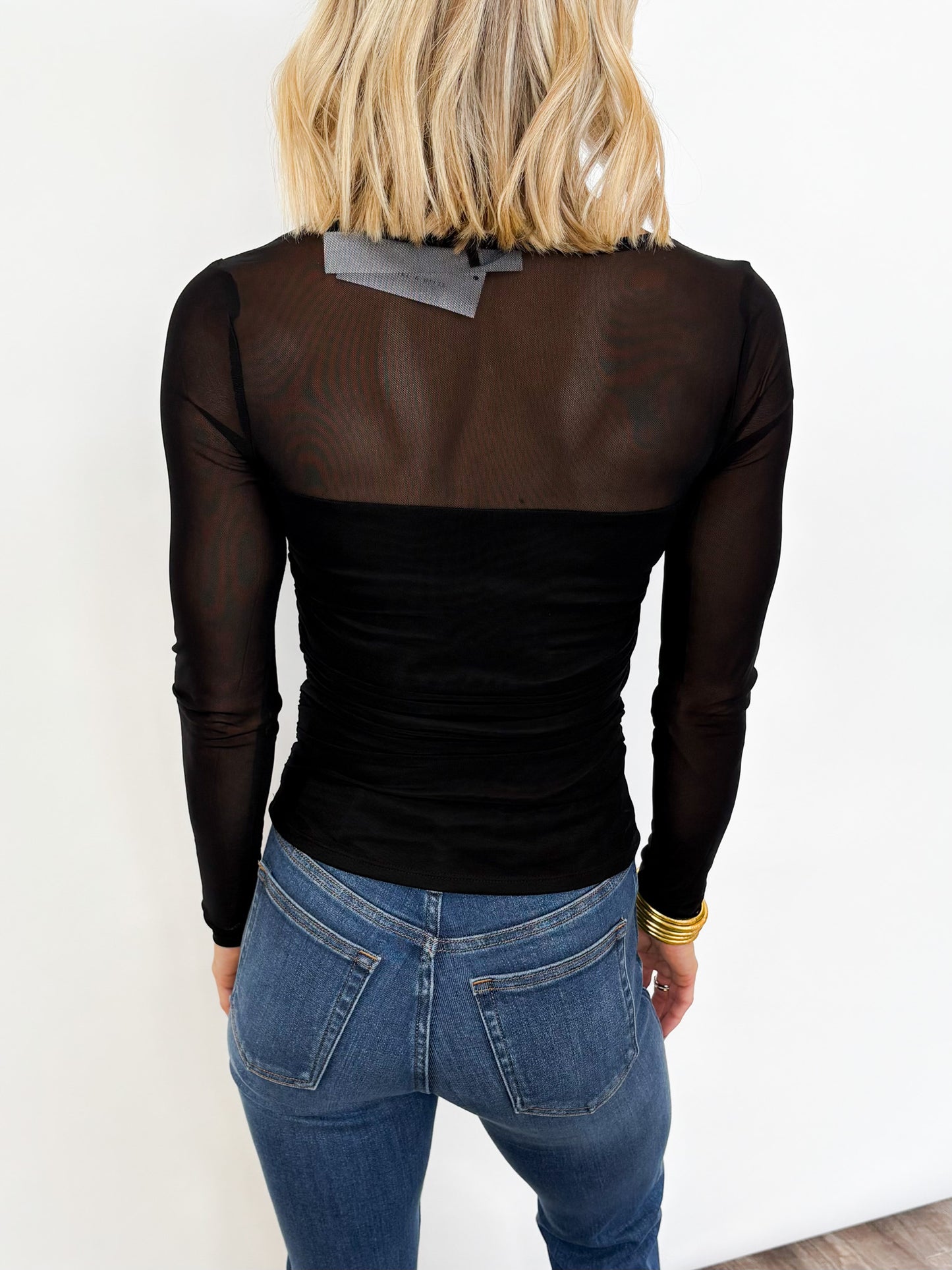 Midnight Mesh Ruched Top