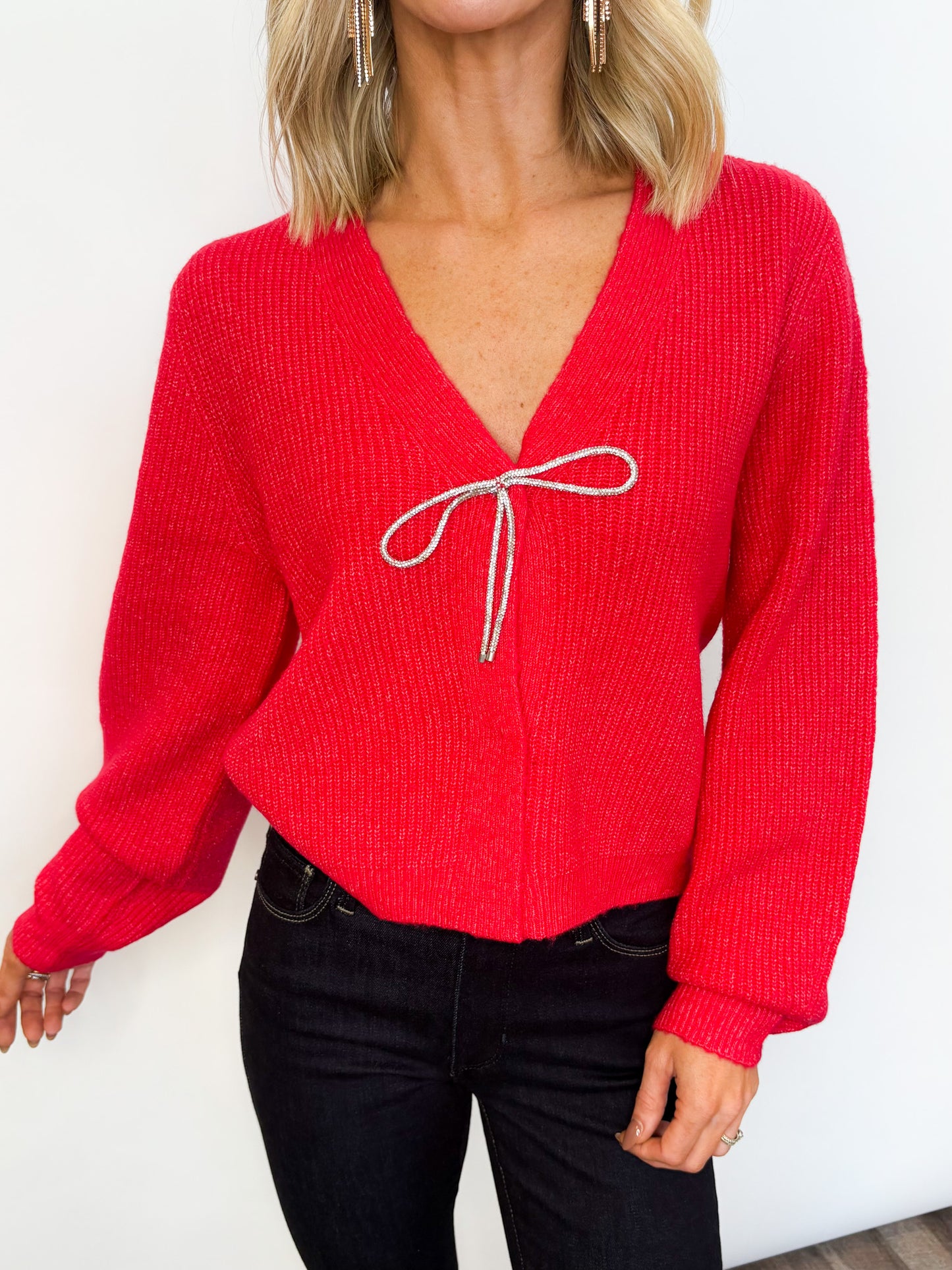Cozy Charm Bow Sweater - 2 COLORS