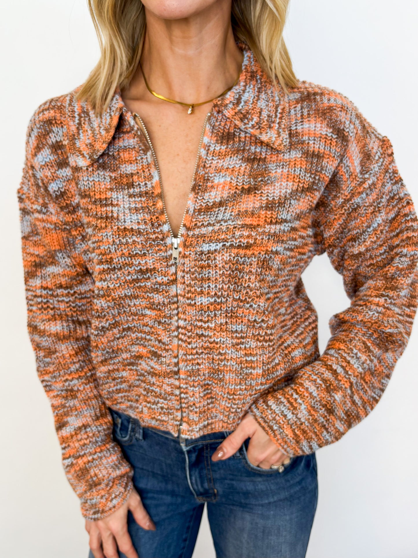 Cider Season Zip-Up Sweater