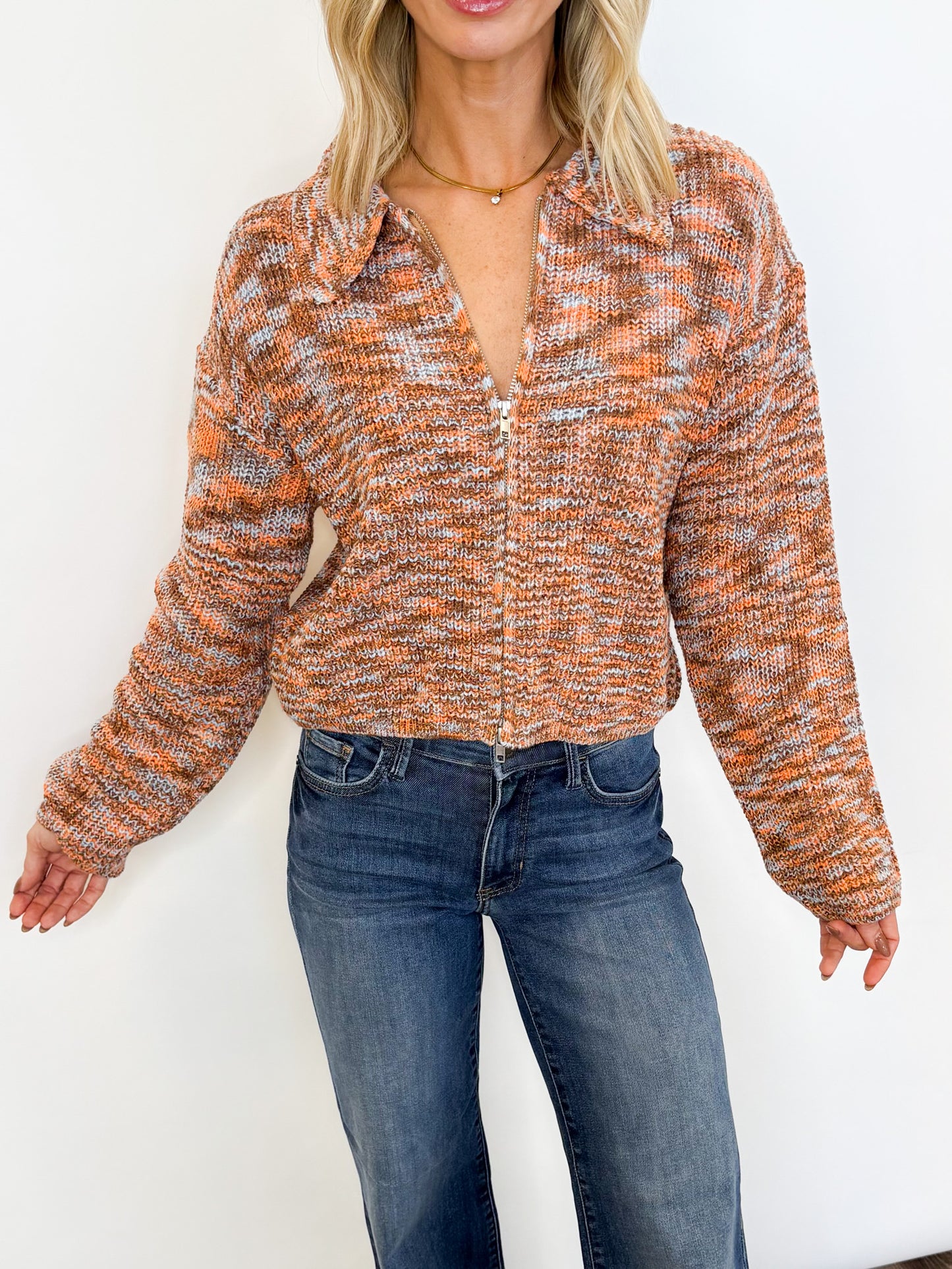 Cider Season Zip-Up Sweater