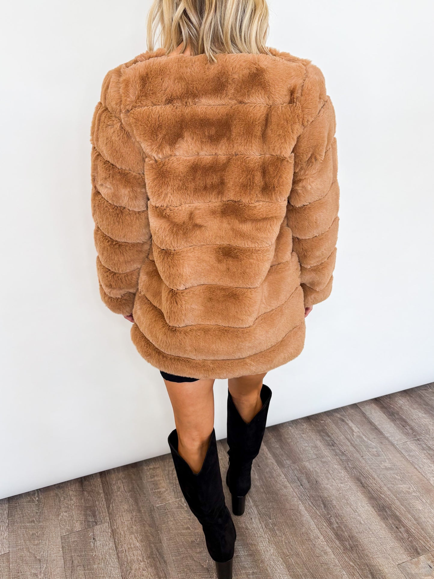 Luxe Latte Faux Fur Coat