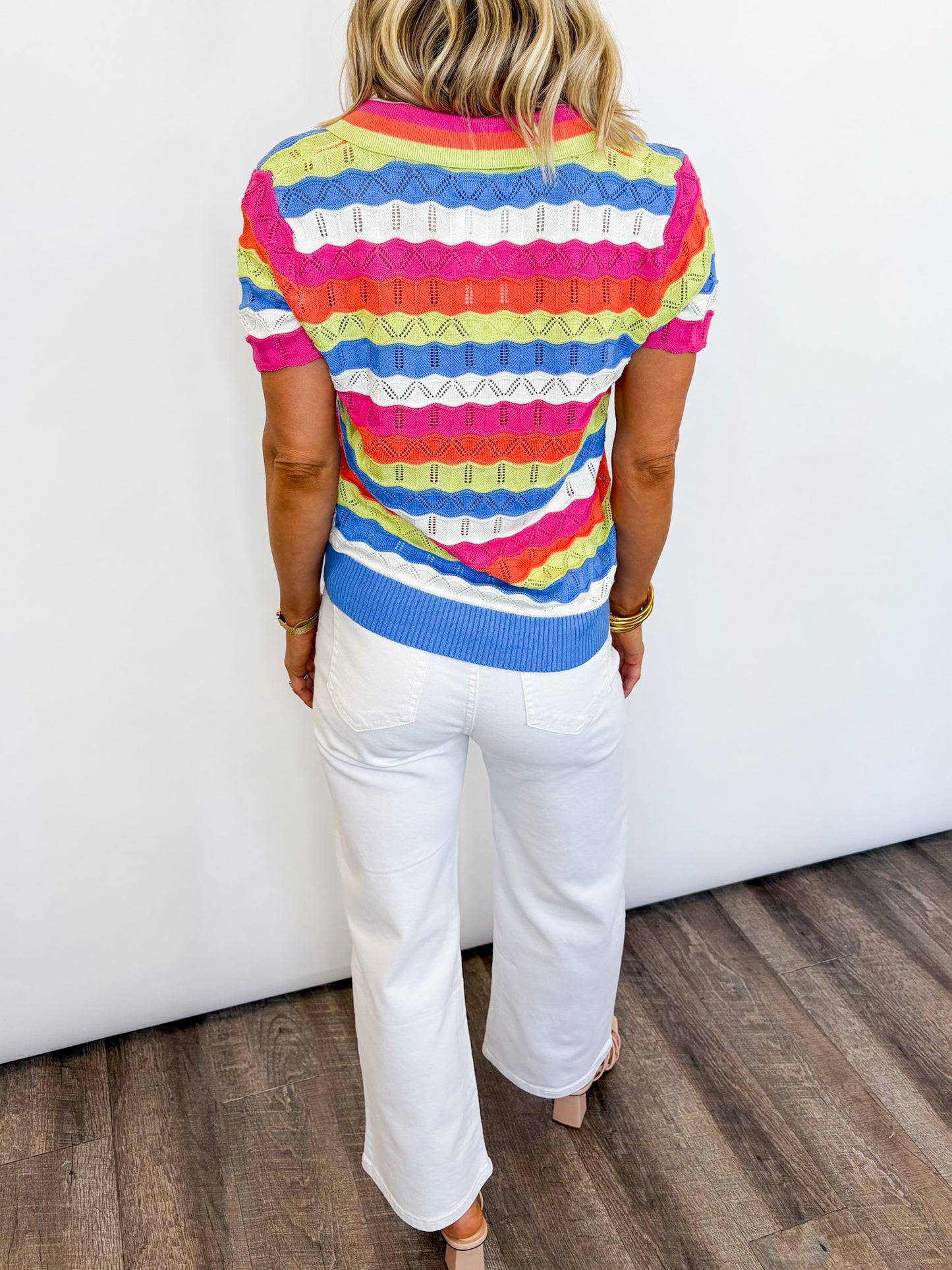 Rainbow Riviera Knit Polo
