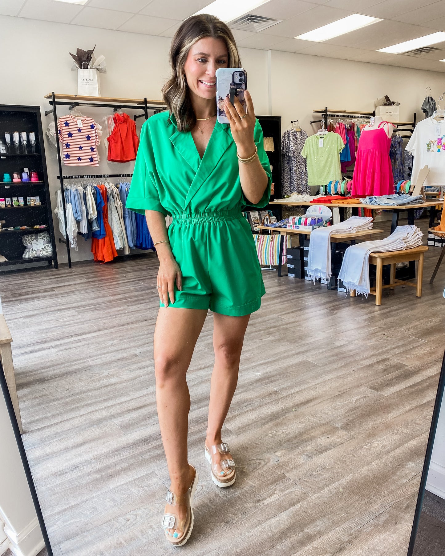 Kelly Green Romper