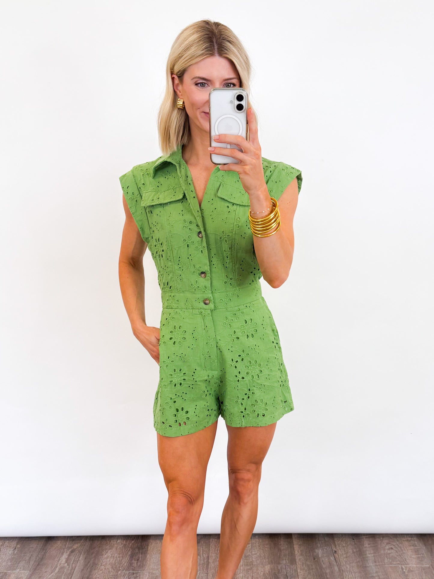 Eyelet Romper - 2 Colors