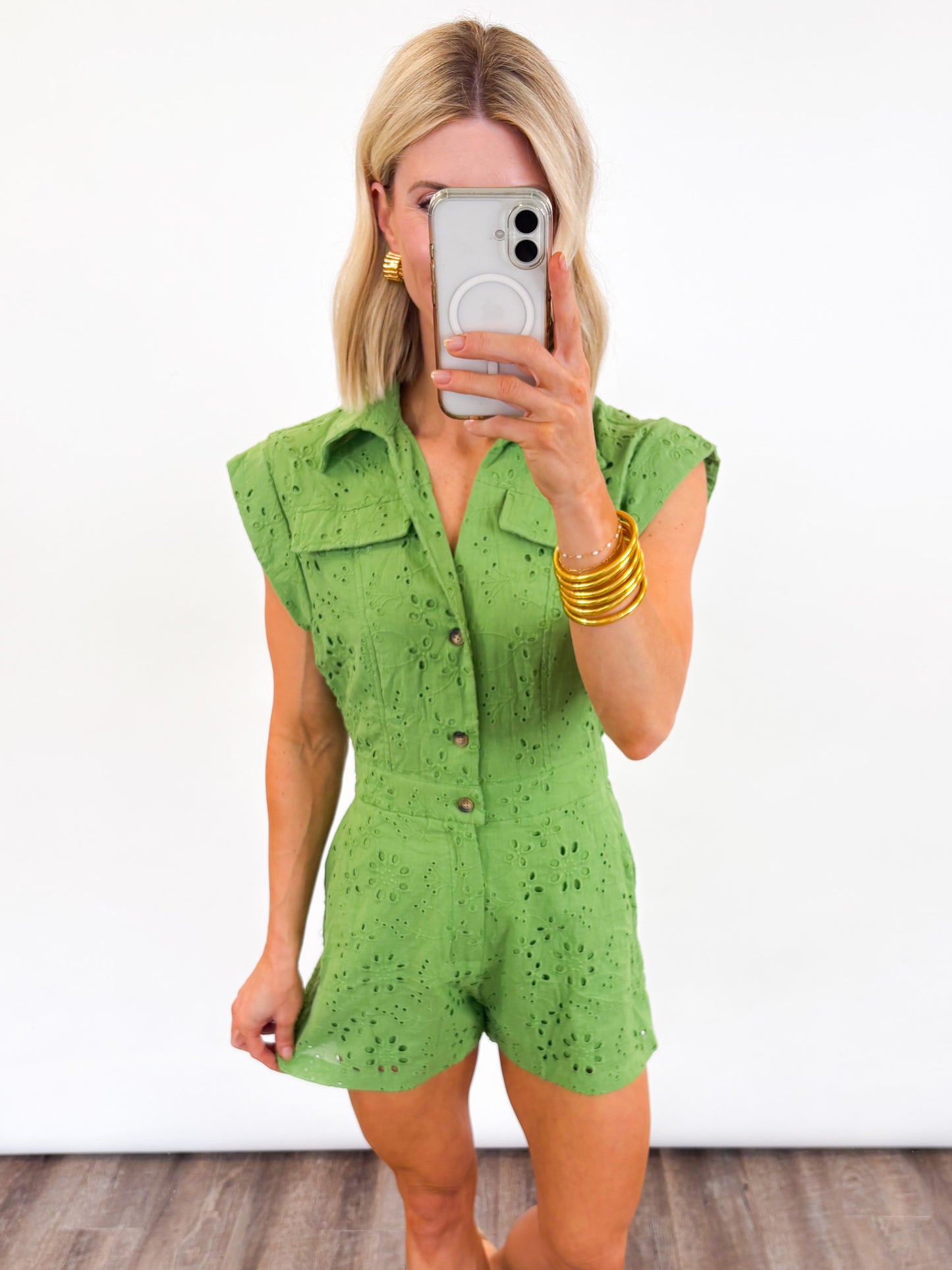 Eyelet Romper - 2 Colors