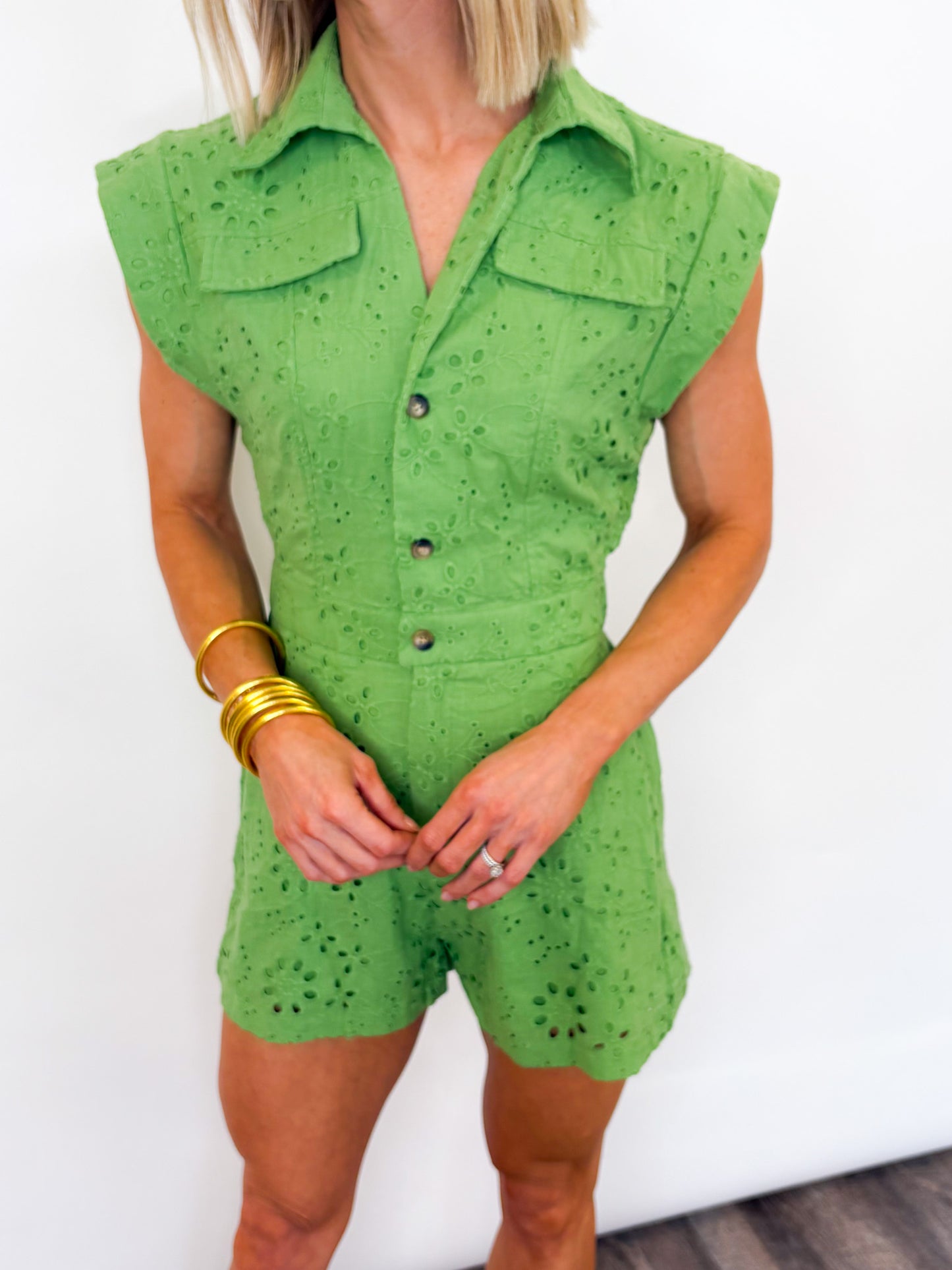 Eyelet Romper - 2 Colors