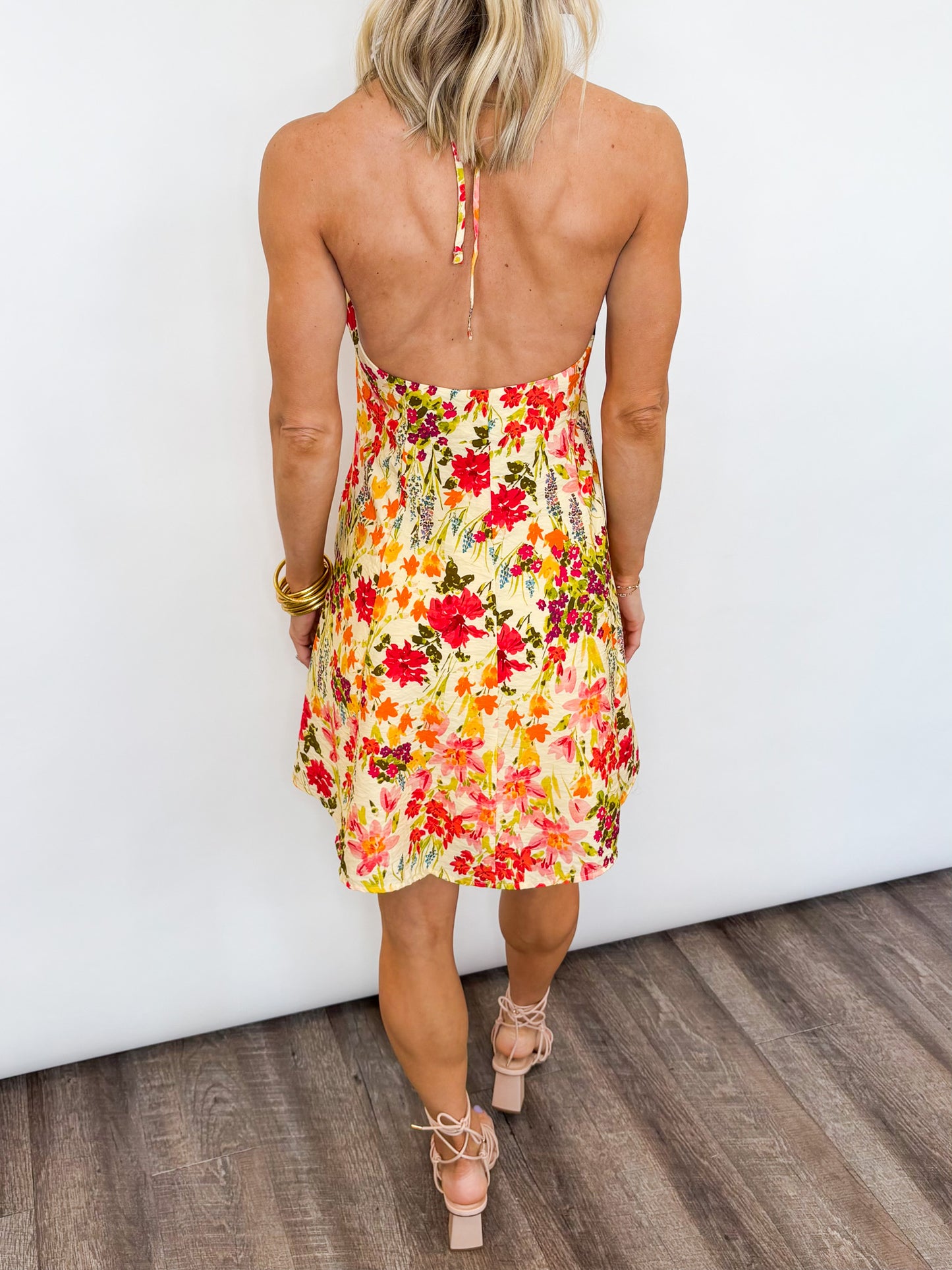 Sunlit Garden Halter Dress