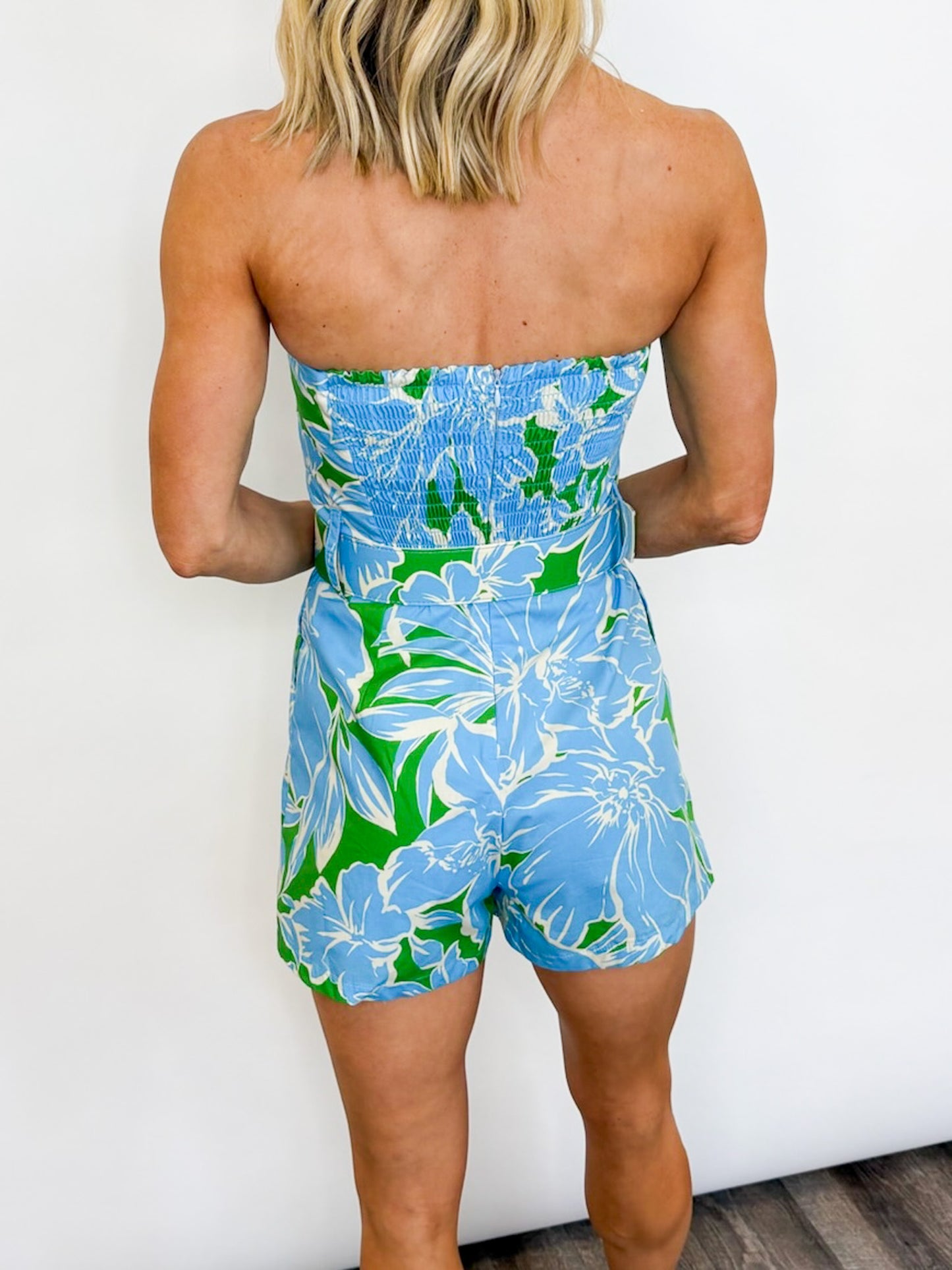 Tropical Escape Strapless Romper