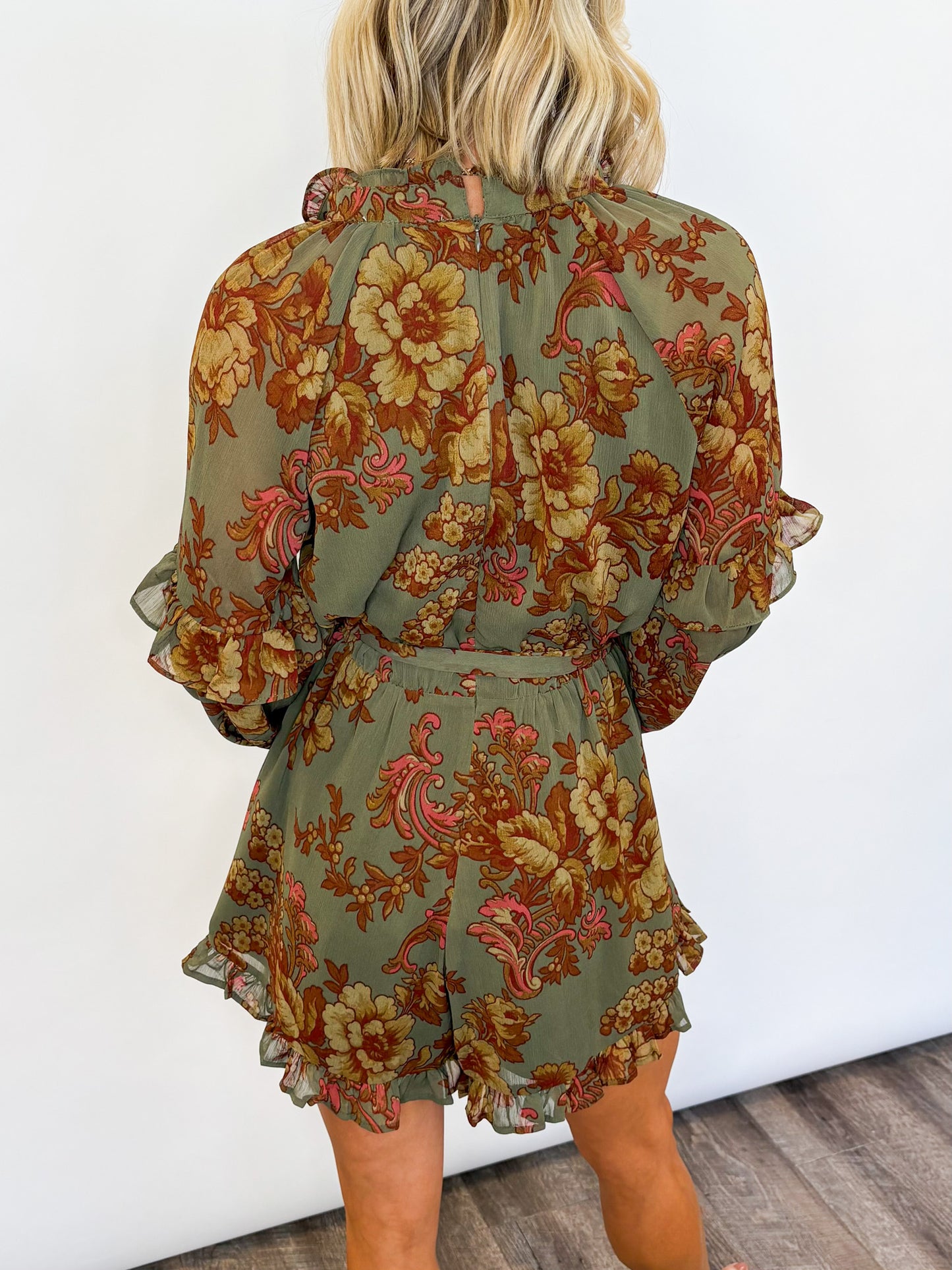 Autumn Bloom Ruffle Romper