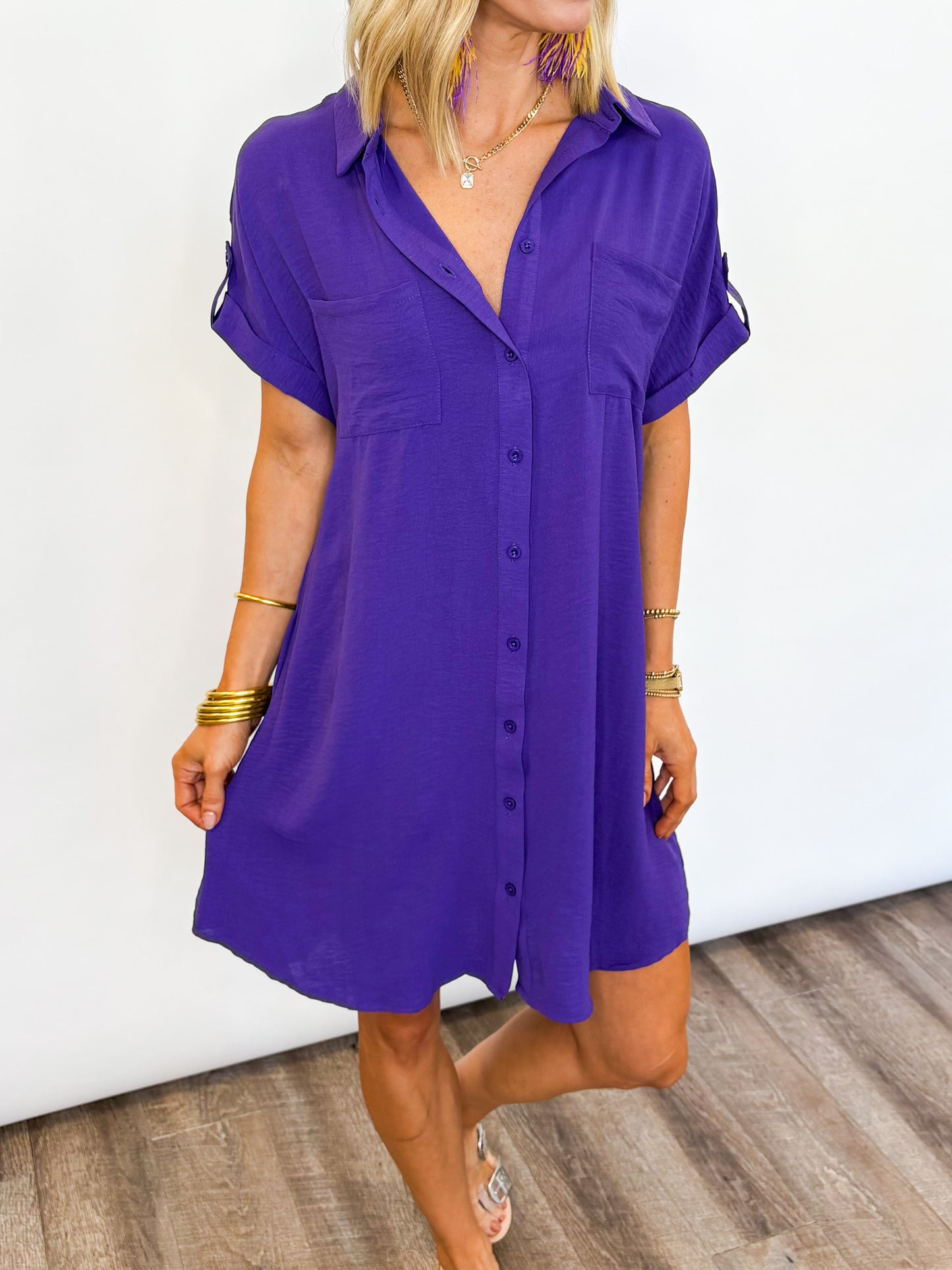 Sideline Button Up Dress