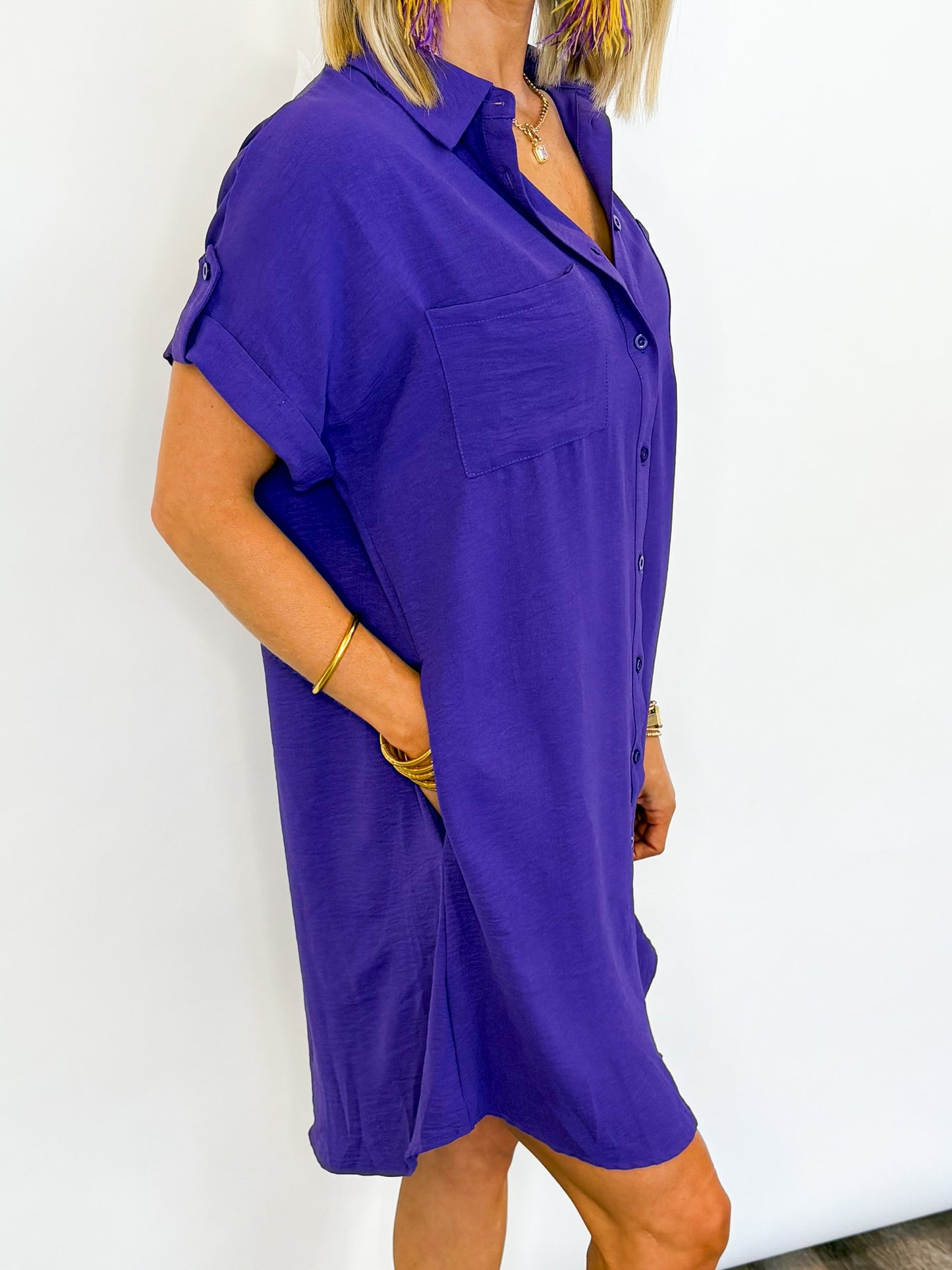 Sideline Button Up Dress