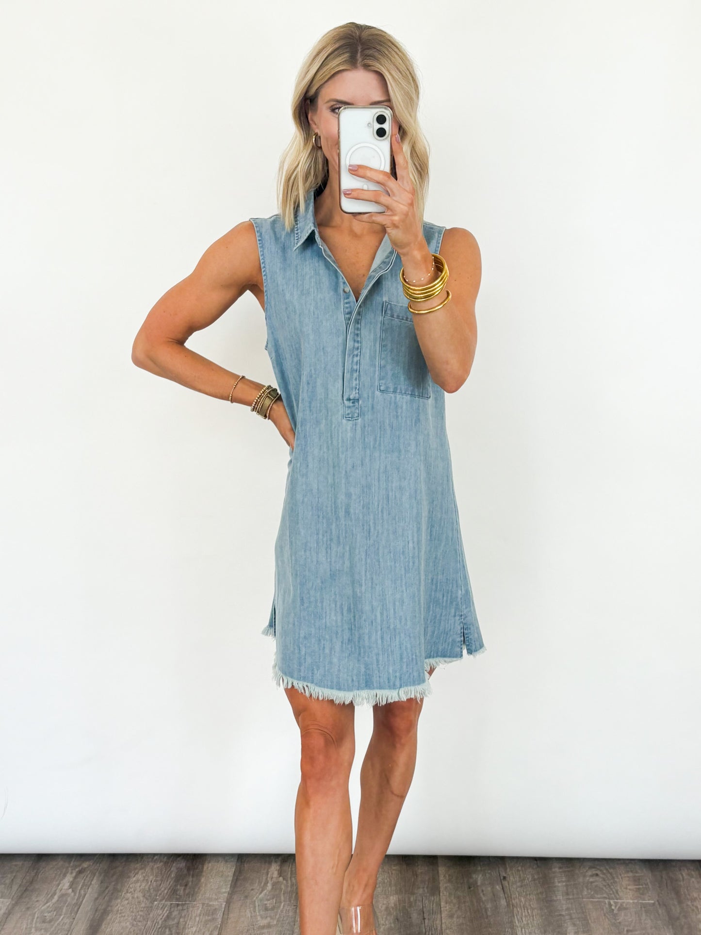 Easy Days Sleeveless Denim Dress