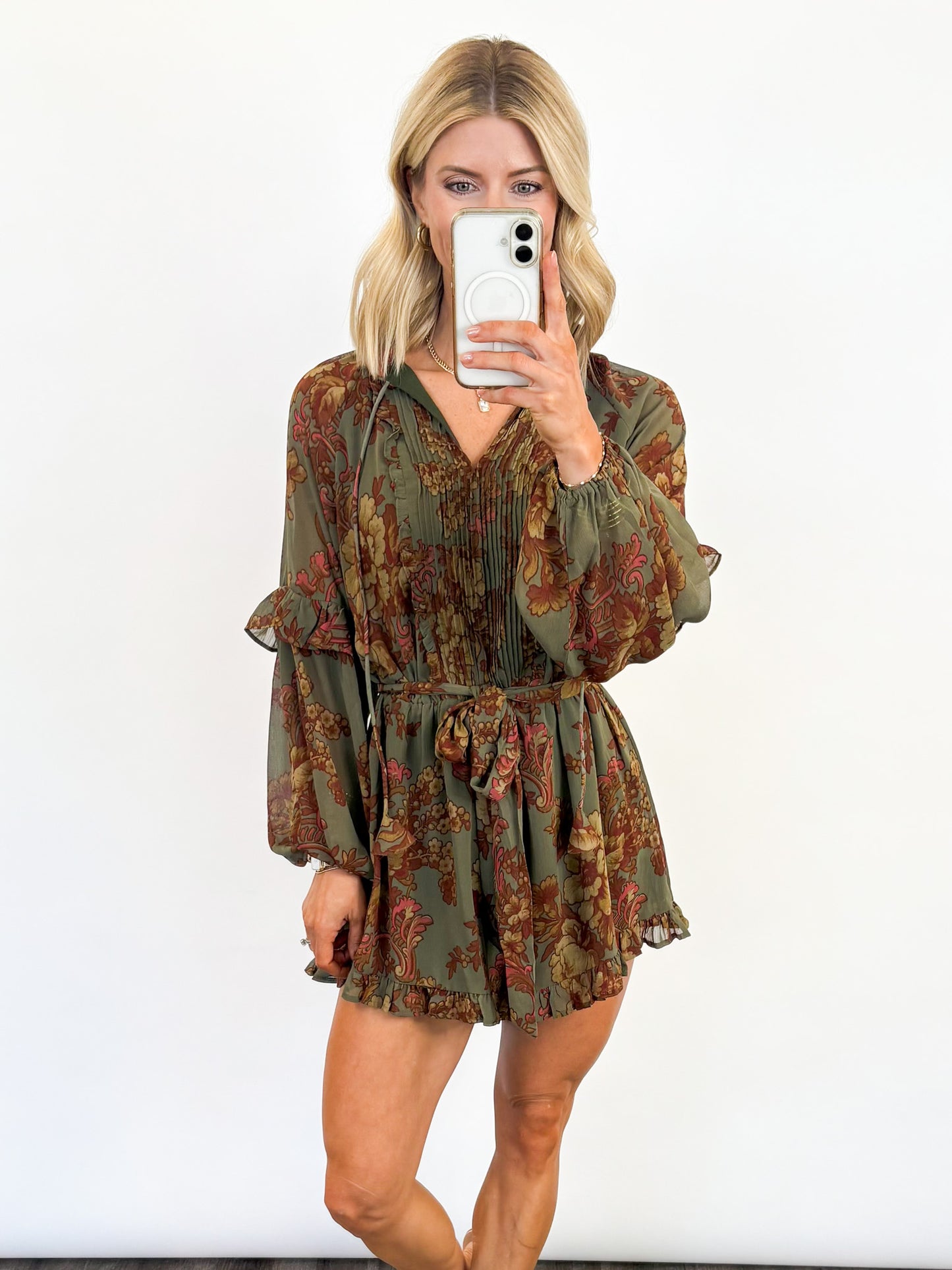 Autumn Bloom Ruffle Romper