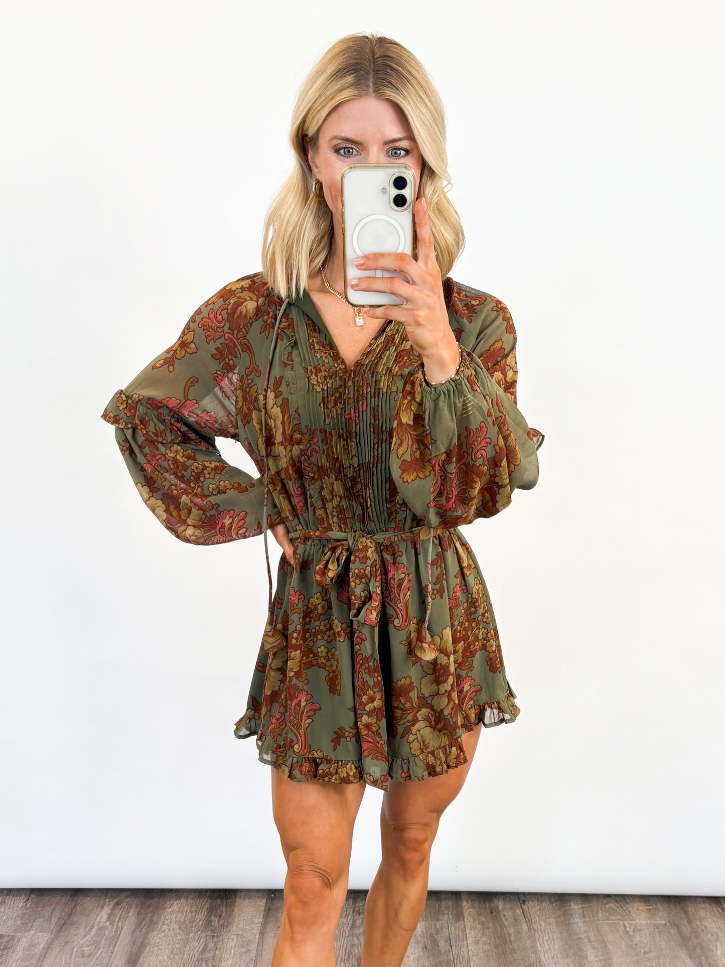 Autumn Bloom Ruffle Romper