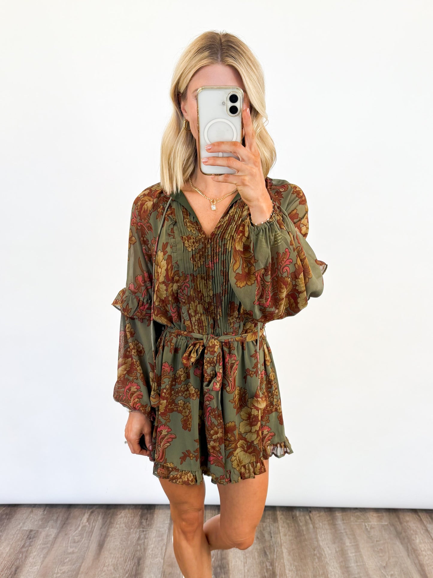 Autumn Bloom Ruffle Romper