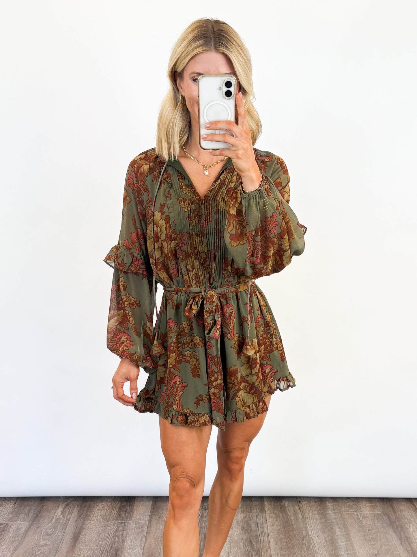 Autumn Bloom Ruffle Romper