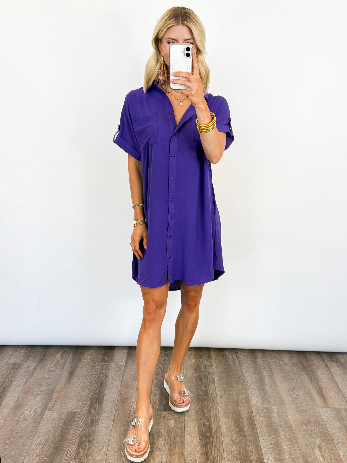 Sideline Button Up Dress