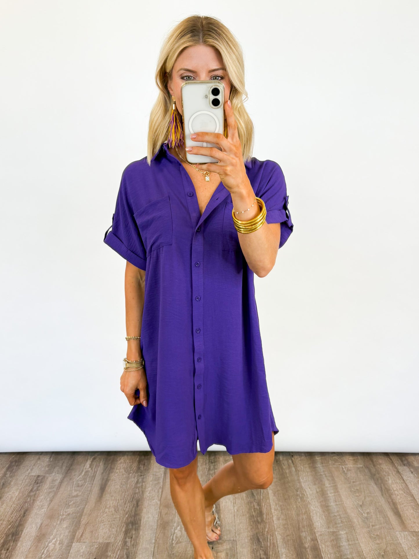 Sideline Button Up Dress