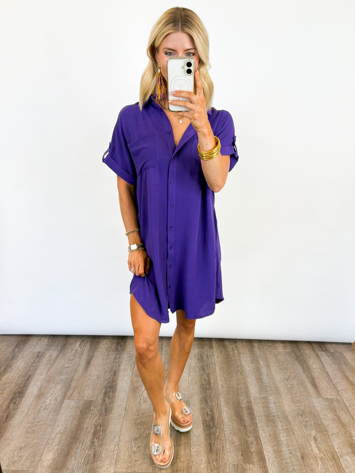 Sideline Button Up Dress