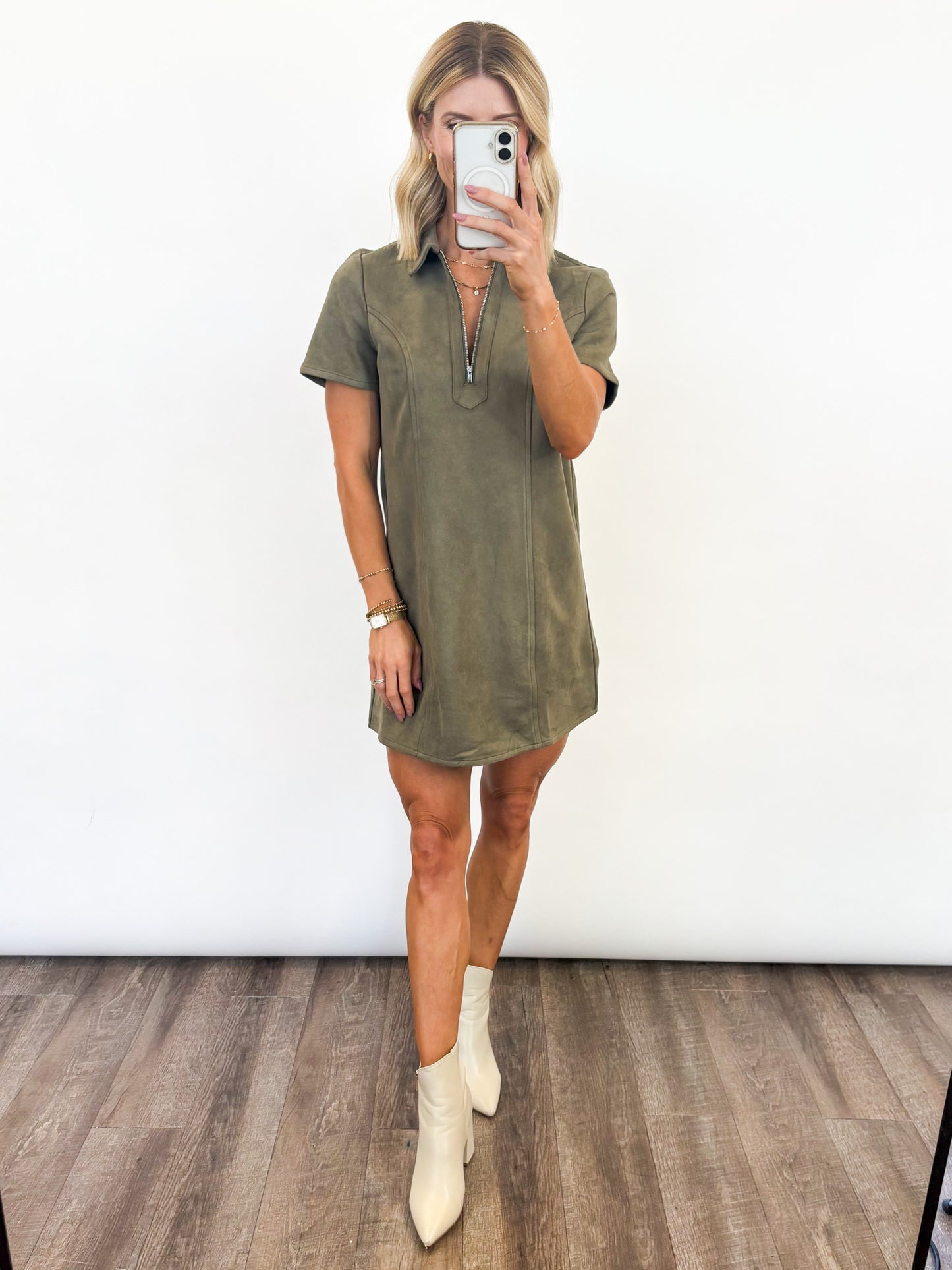 City Chic Suede Dress