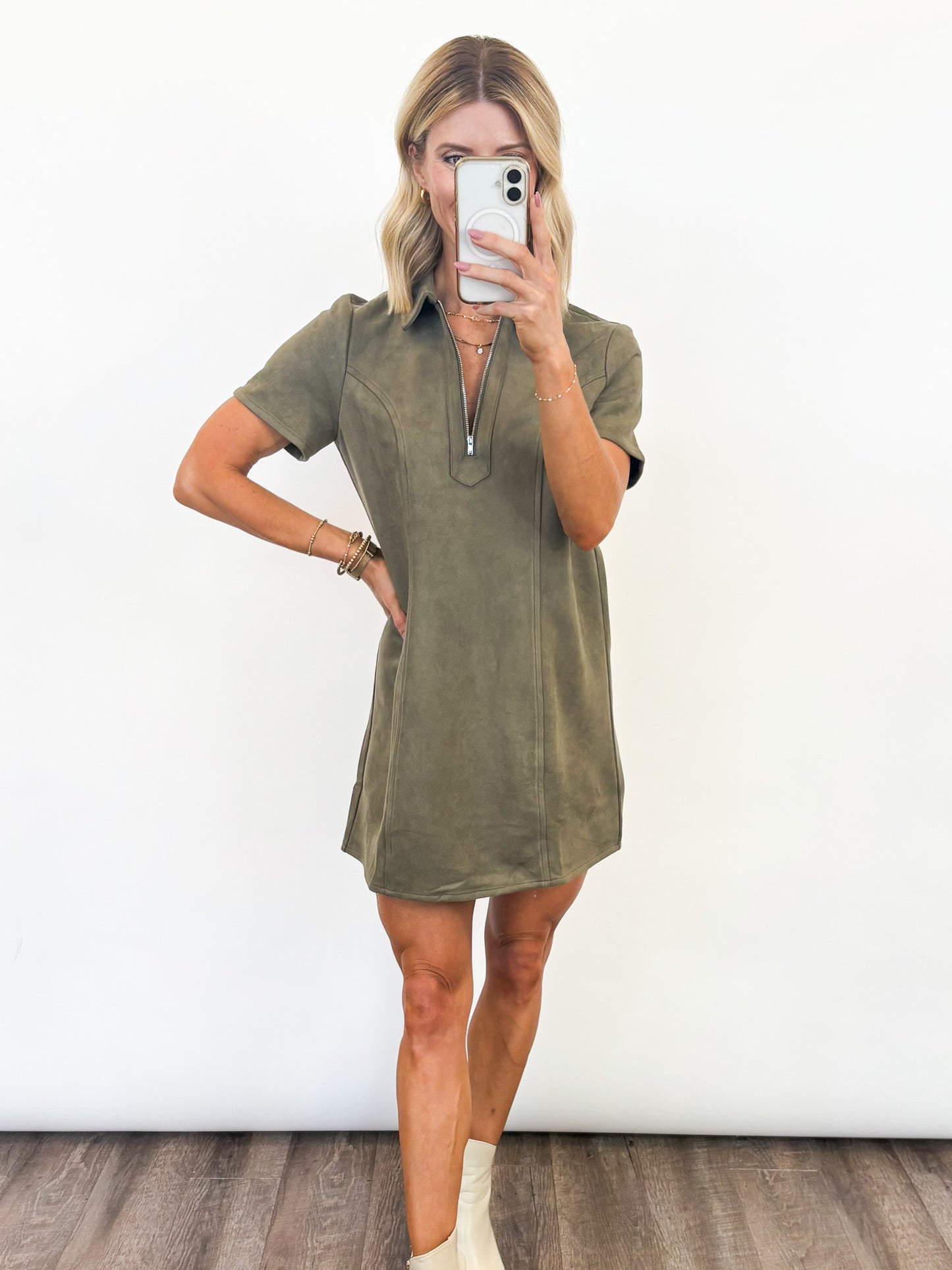 City Chic Suede Dress