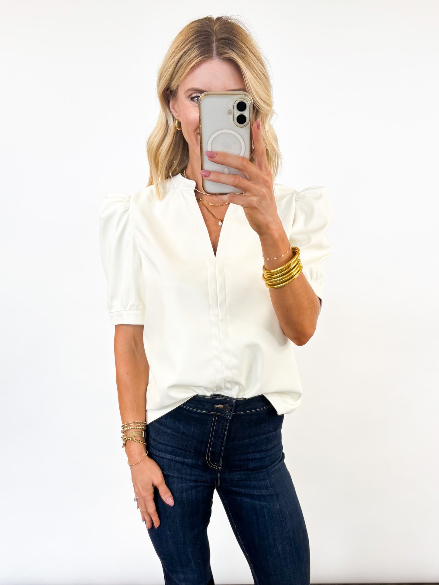 Luxe Edge Faux Leather Top