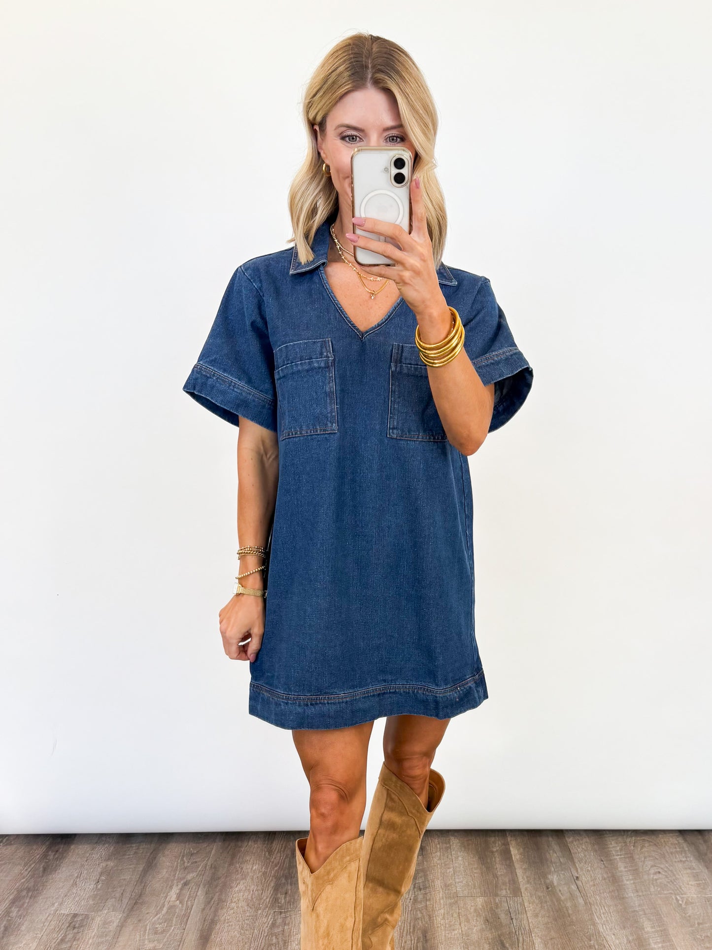 Effortless Edge Denim Dress