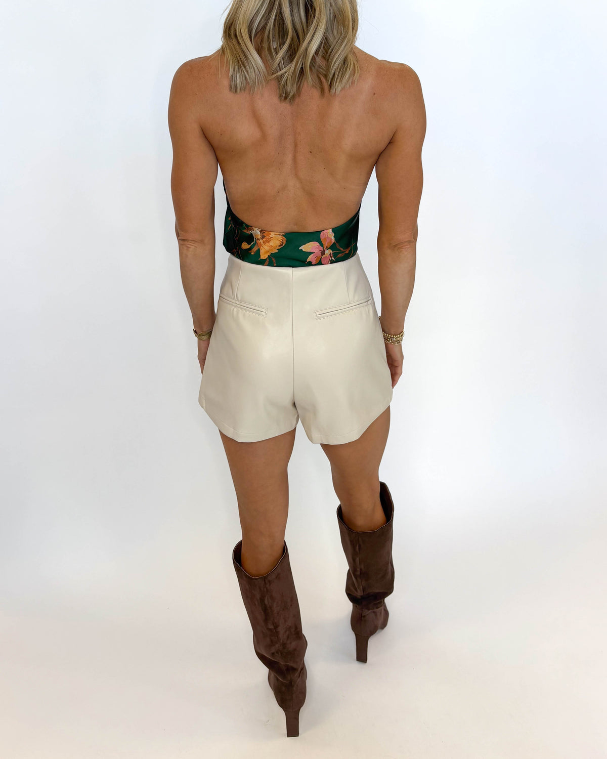 Ivory Edge Faux Leather Skort