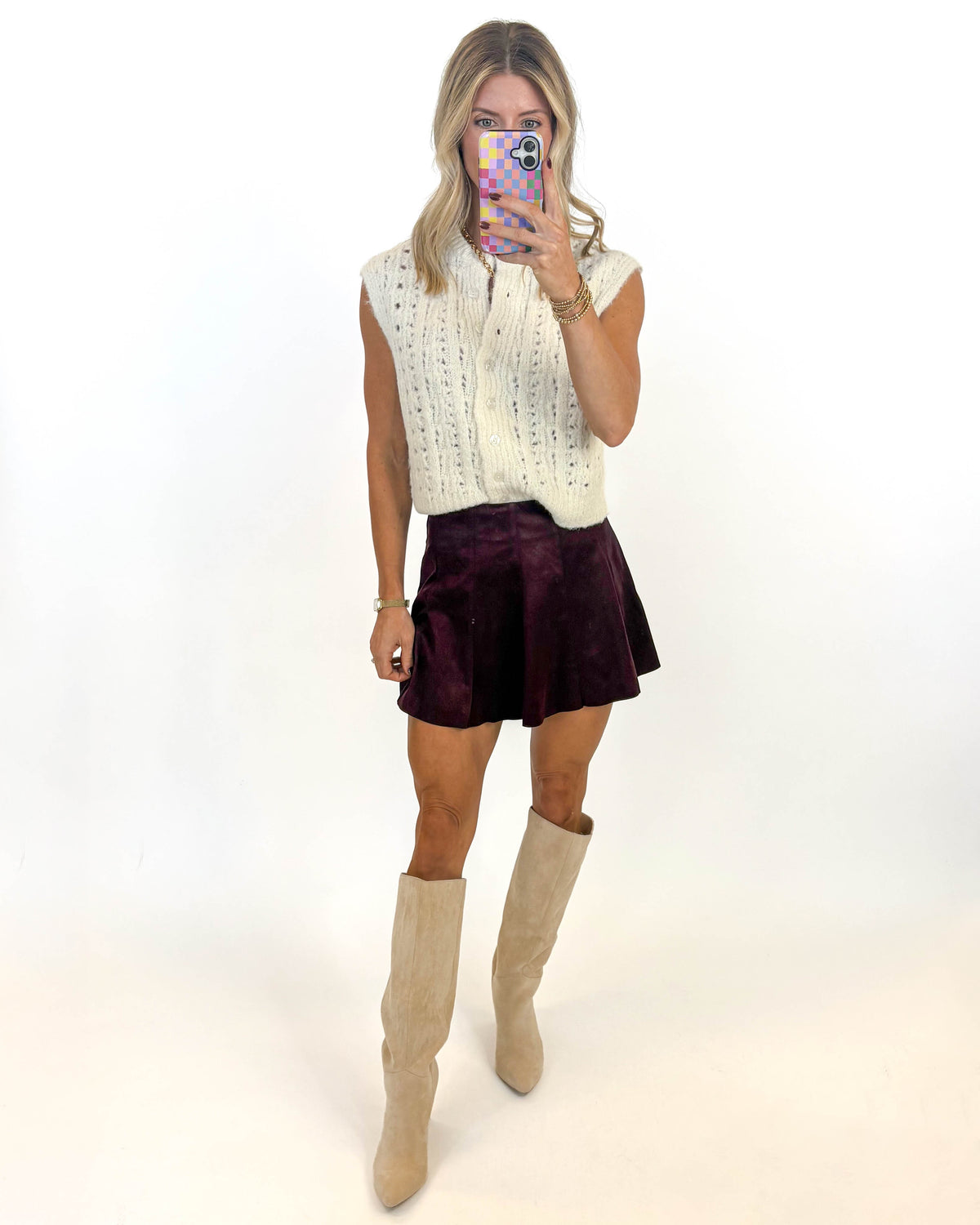 The Flirt Alert Skort - WINE