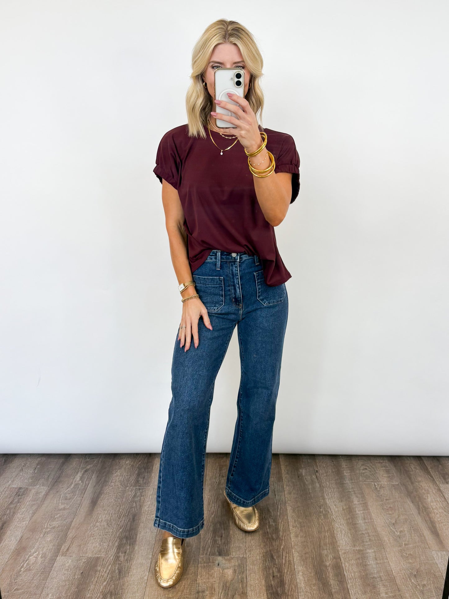 Gathered Edge Tee - 2 COLORS