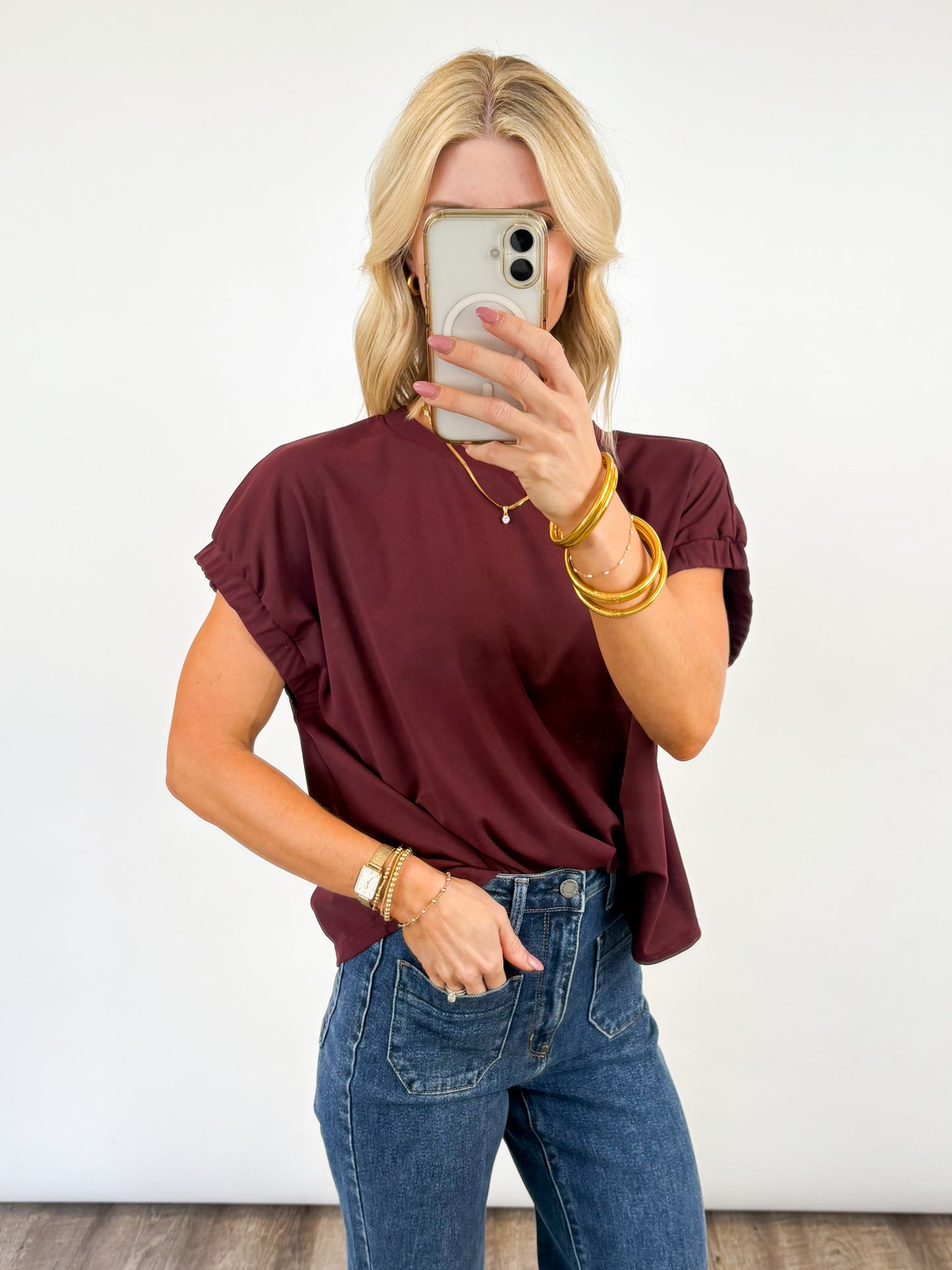 Gathered Edge Tee - 2 COLORS
