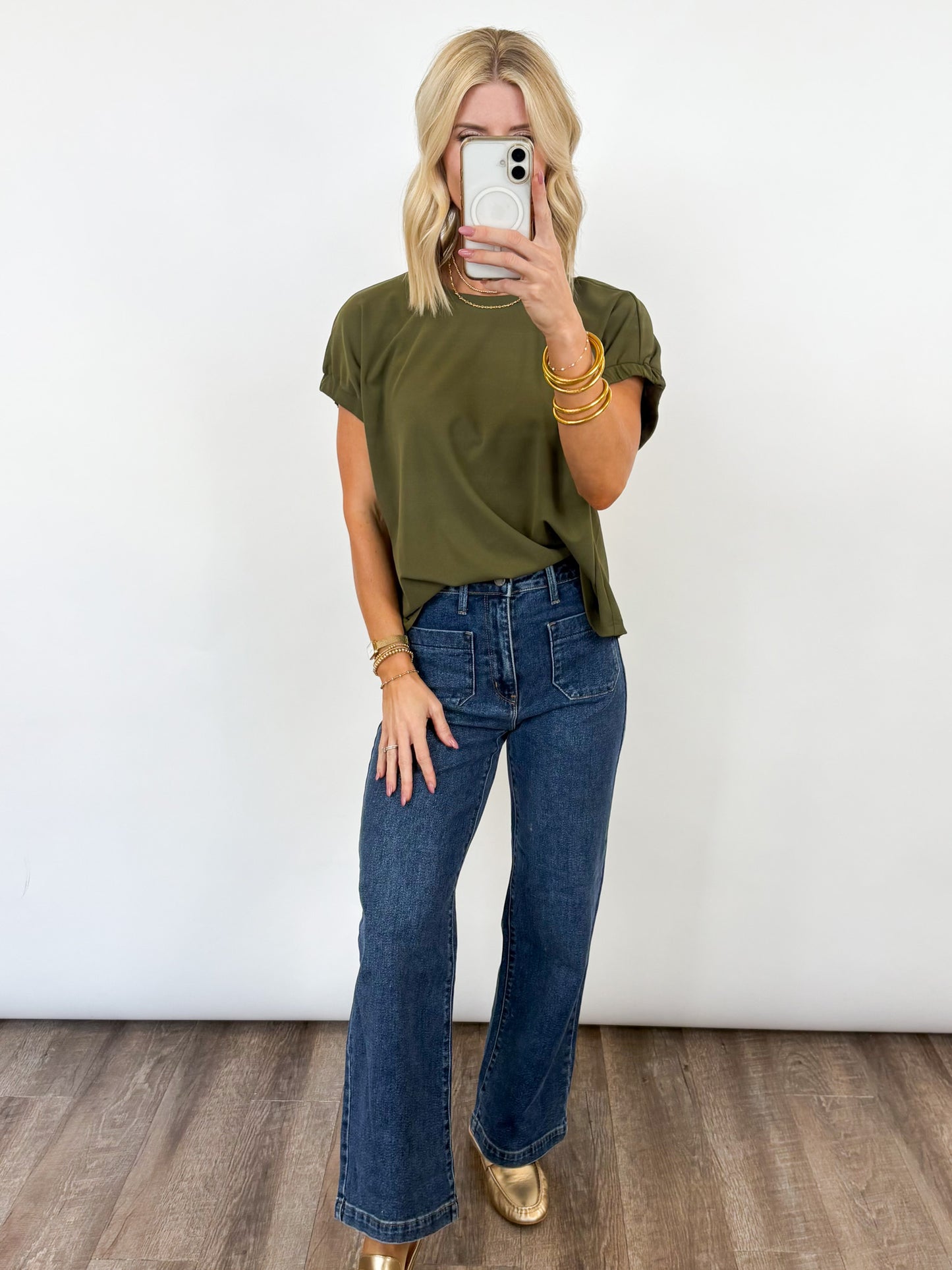 Gathered Edge Tee - 2 COLORS