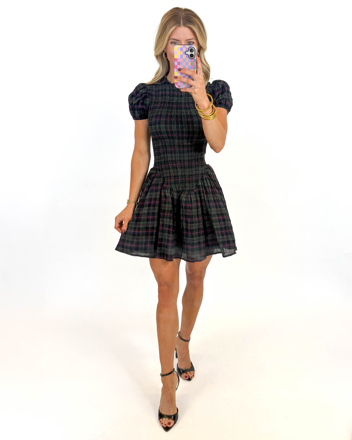 Under the Mistletoe Plaid Dress