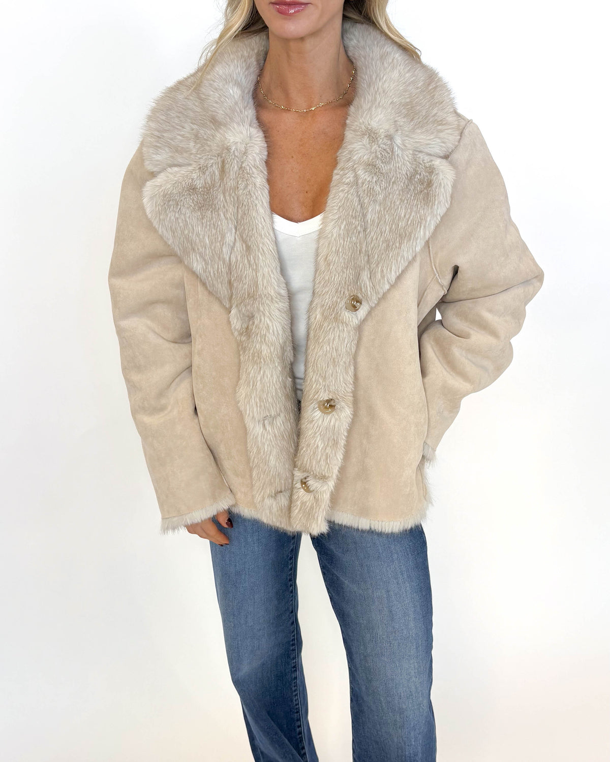 Frosted Faux Fur Reversible Jacket