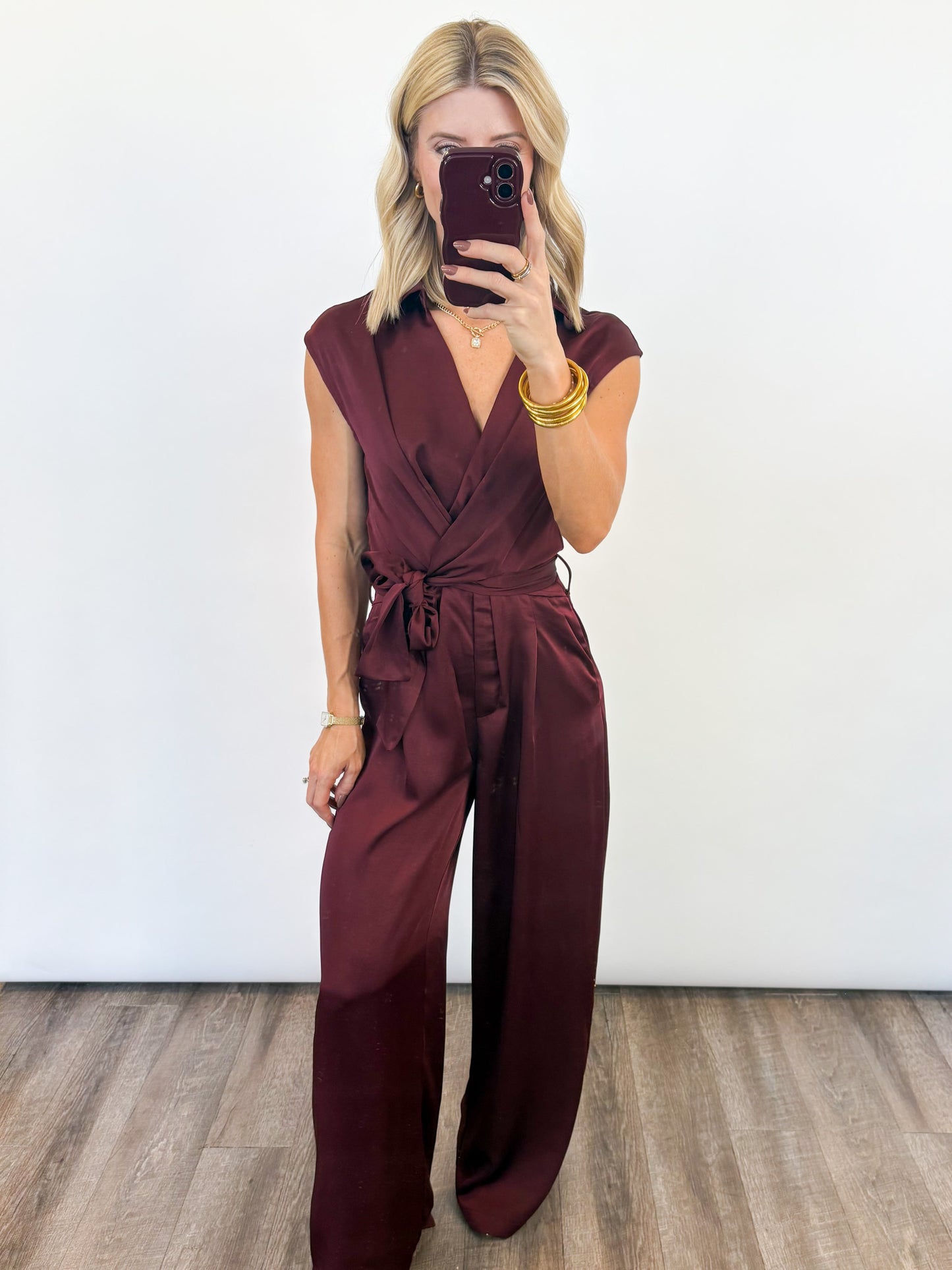 Cabernet Tie-Waist Jumpsuit