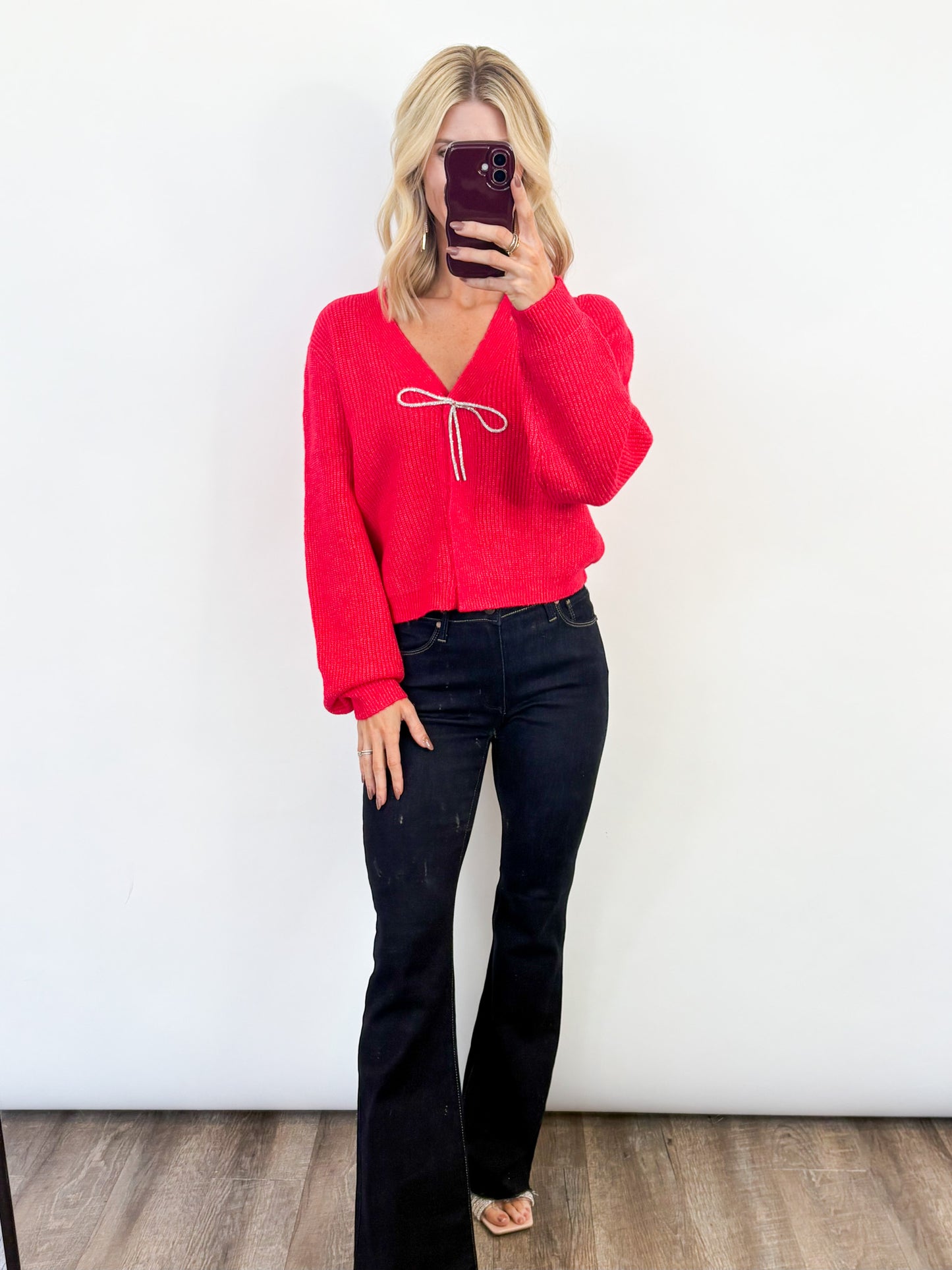 Cozy Charm Bow Sweater - 2 COLORS