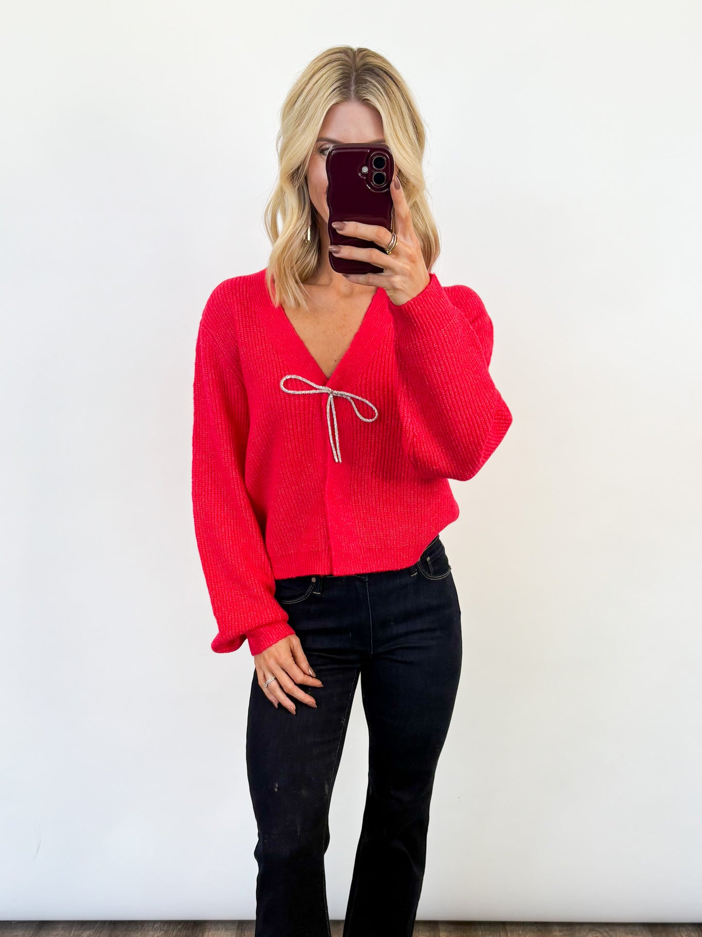 Cozy Charm Bow Sweater - 2 COLORS
